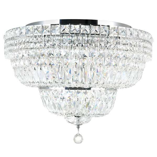 Stefania 16 Light Chrome Flush Mount - CWI Lighting