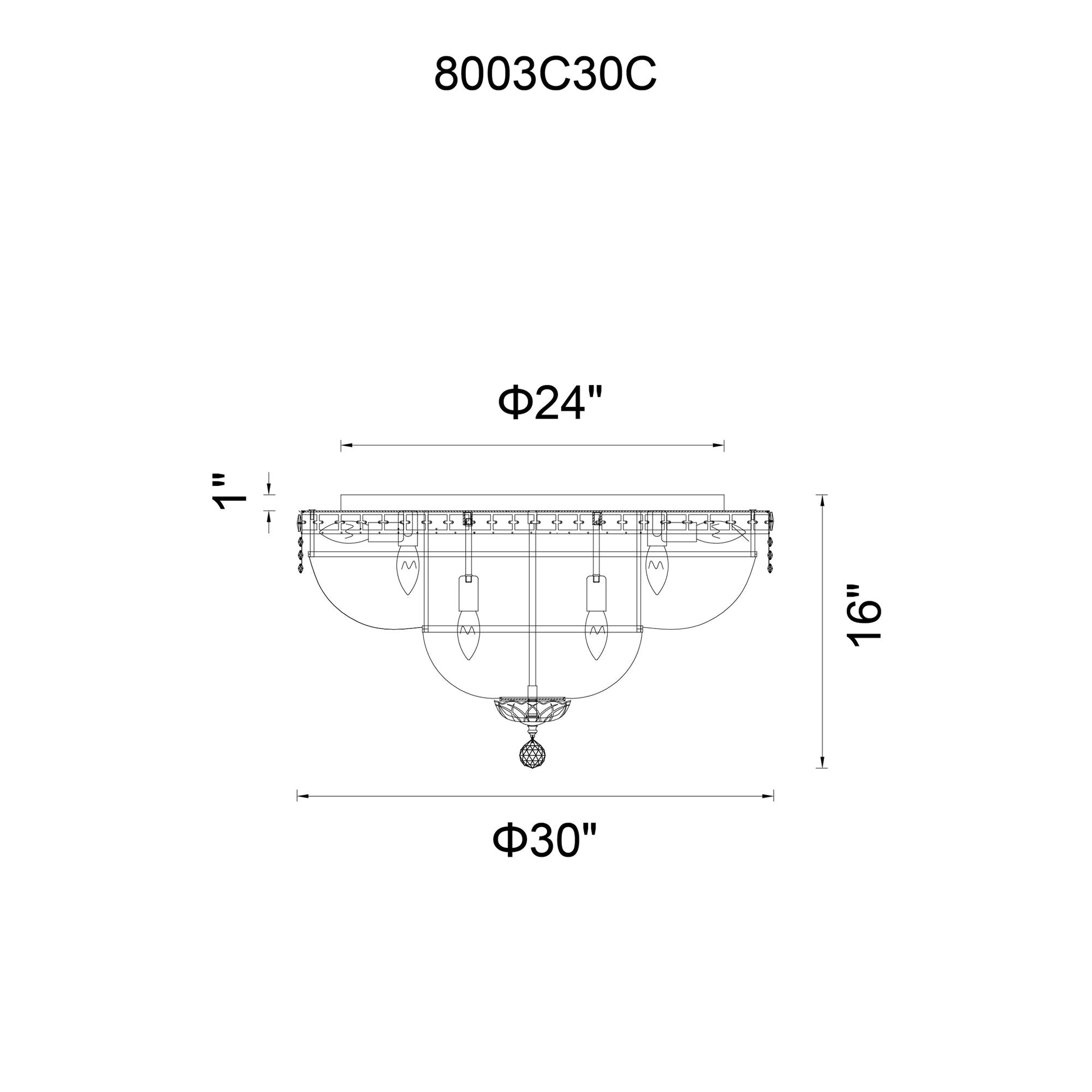 Stefania 16 Light Chrome Flush Mount - CWI Lighting