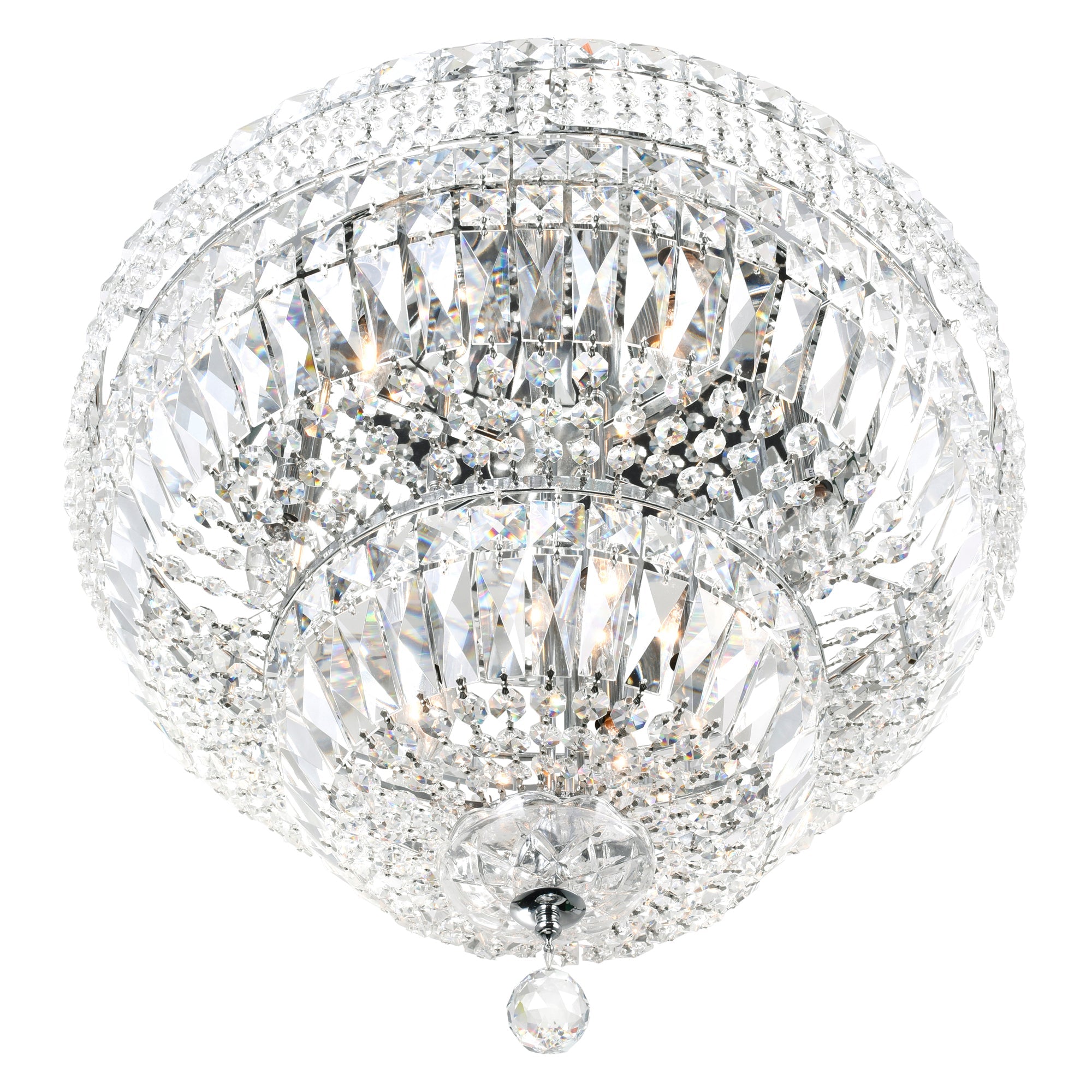 Stefania 16 Light Chrome Flush Mount - CWI Lighting