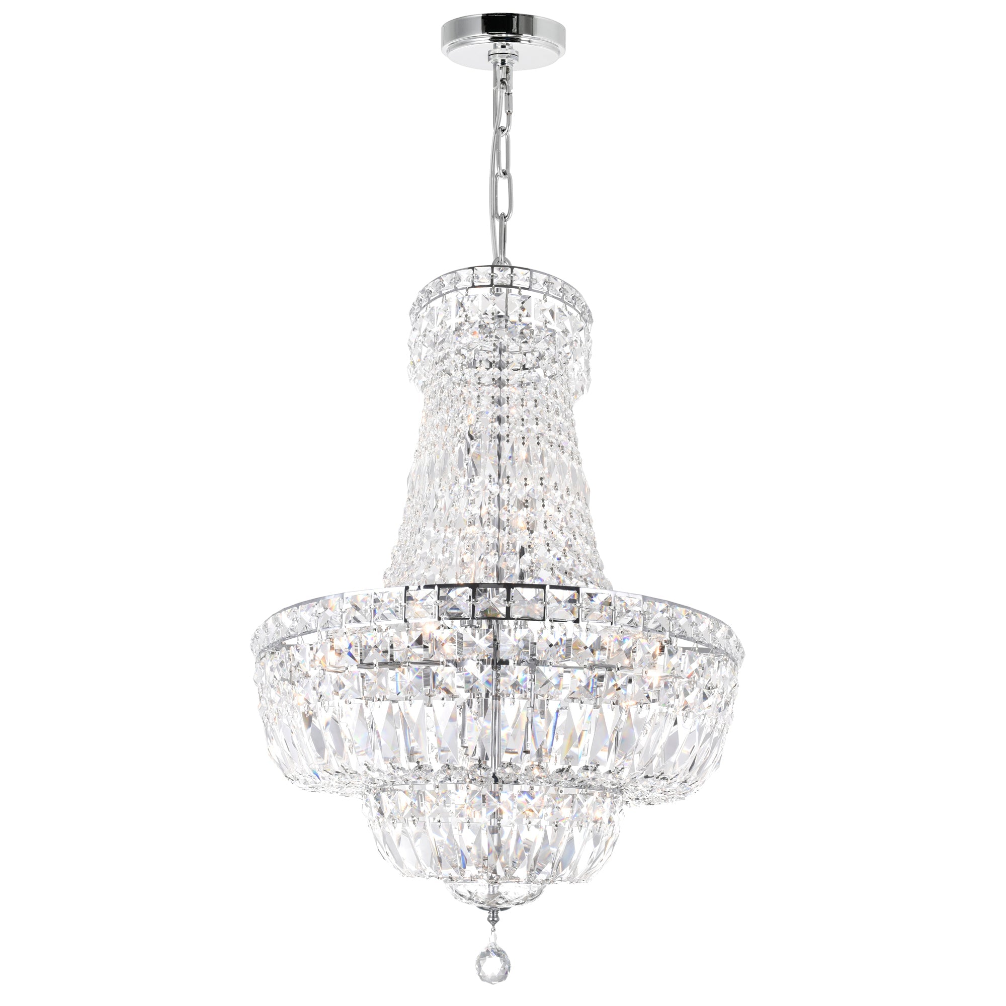 Stefania 17 Light Chrome Chandelier - CWI Lighting