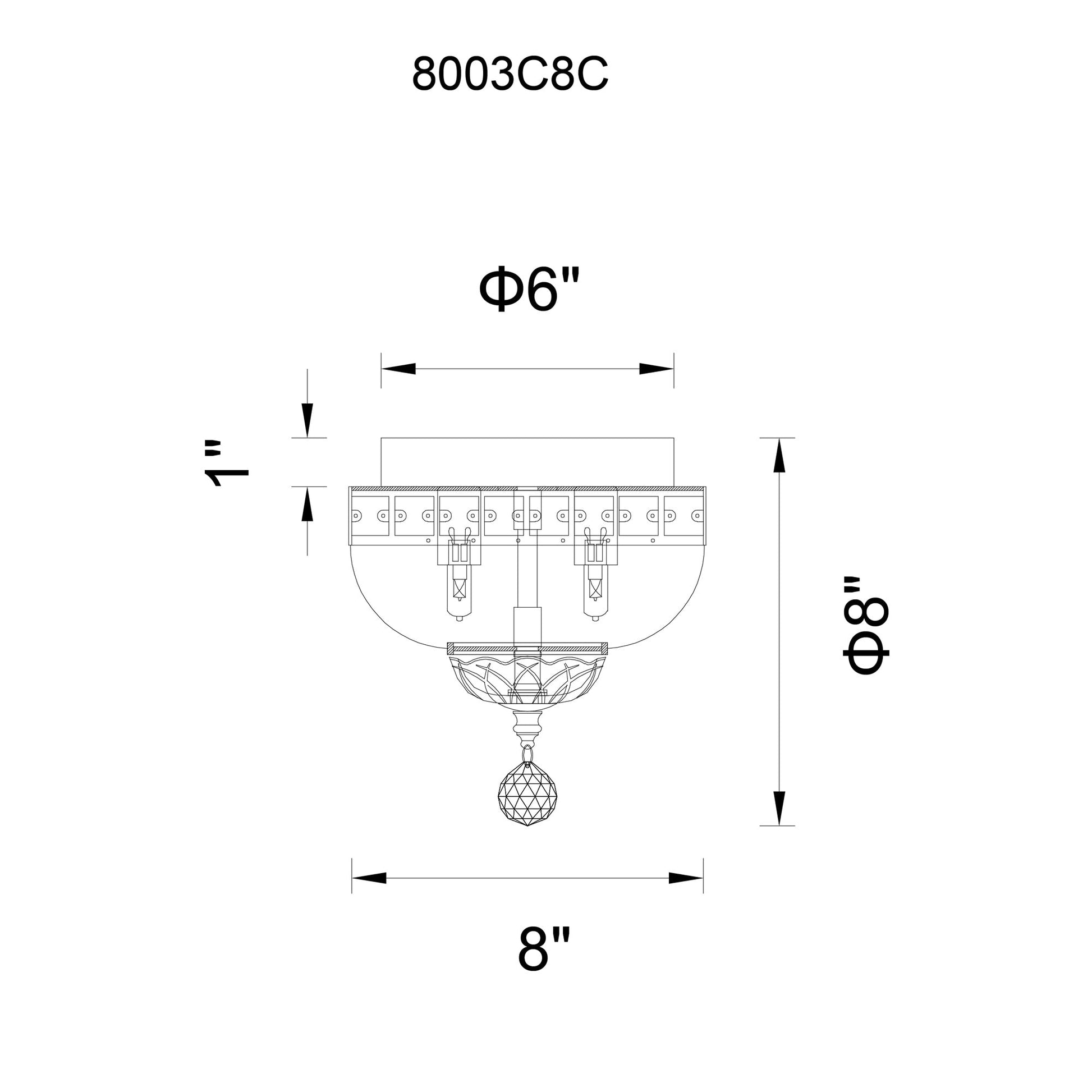 Stefania 2 Light Chrome Flush Mount - CWI Lighting