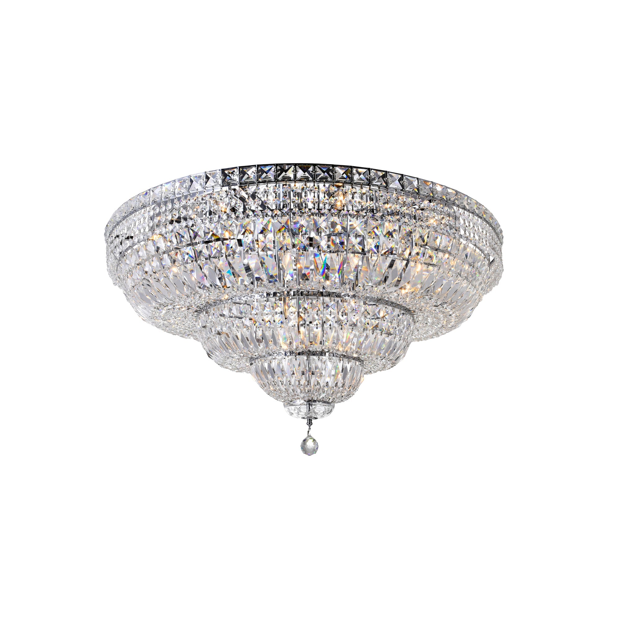 Stefania 21 Light Chrome Flush Mount - CWI Lighting
