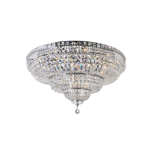 Stefania 21 Light Chrome Flush Mount - CWI Lighting