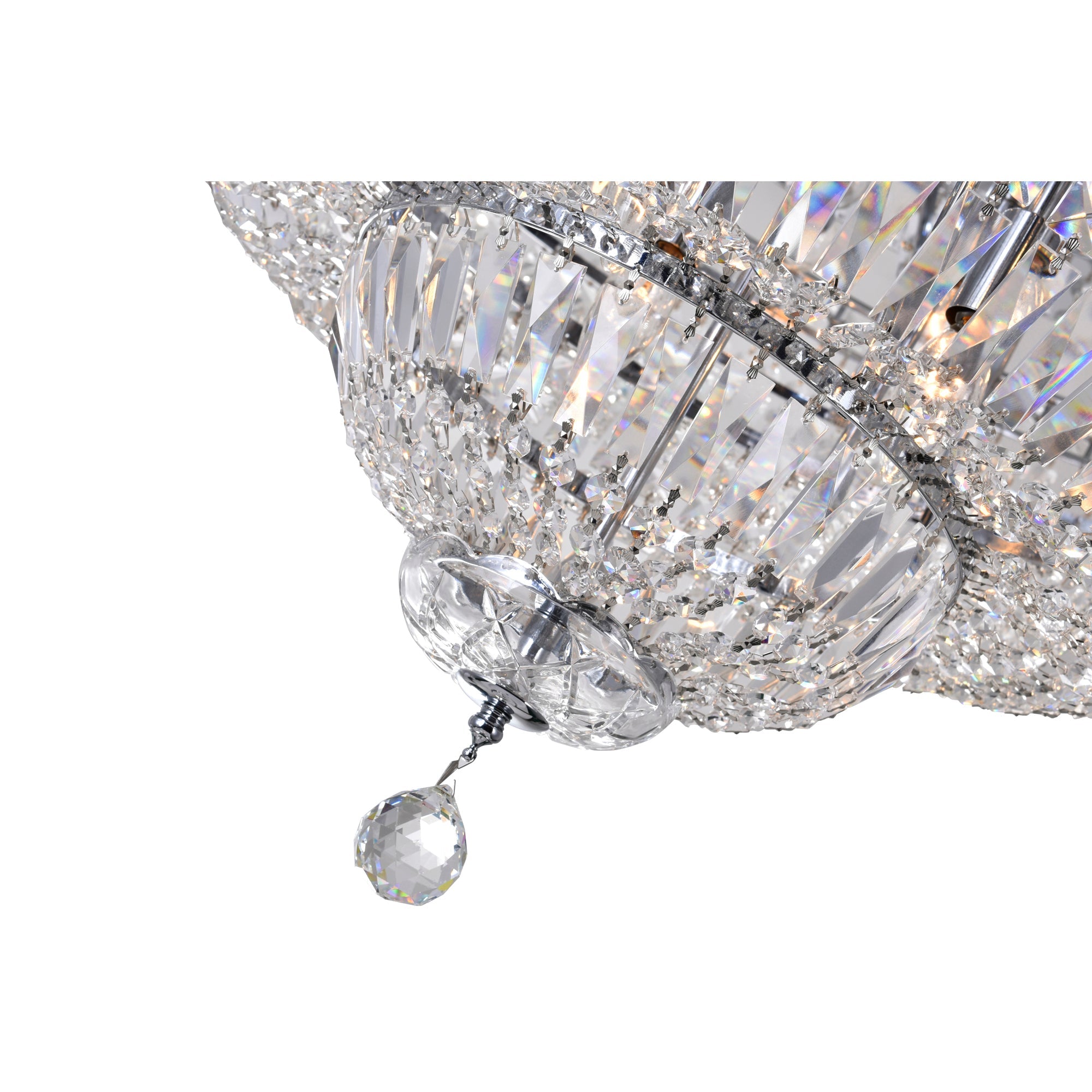 Stefania 21 Light Chrome Flush Mount - CWI Lighting