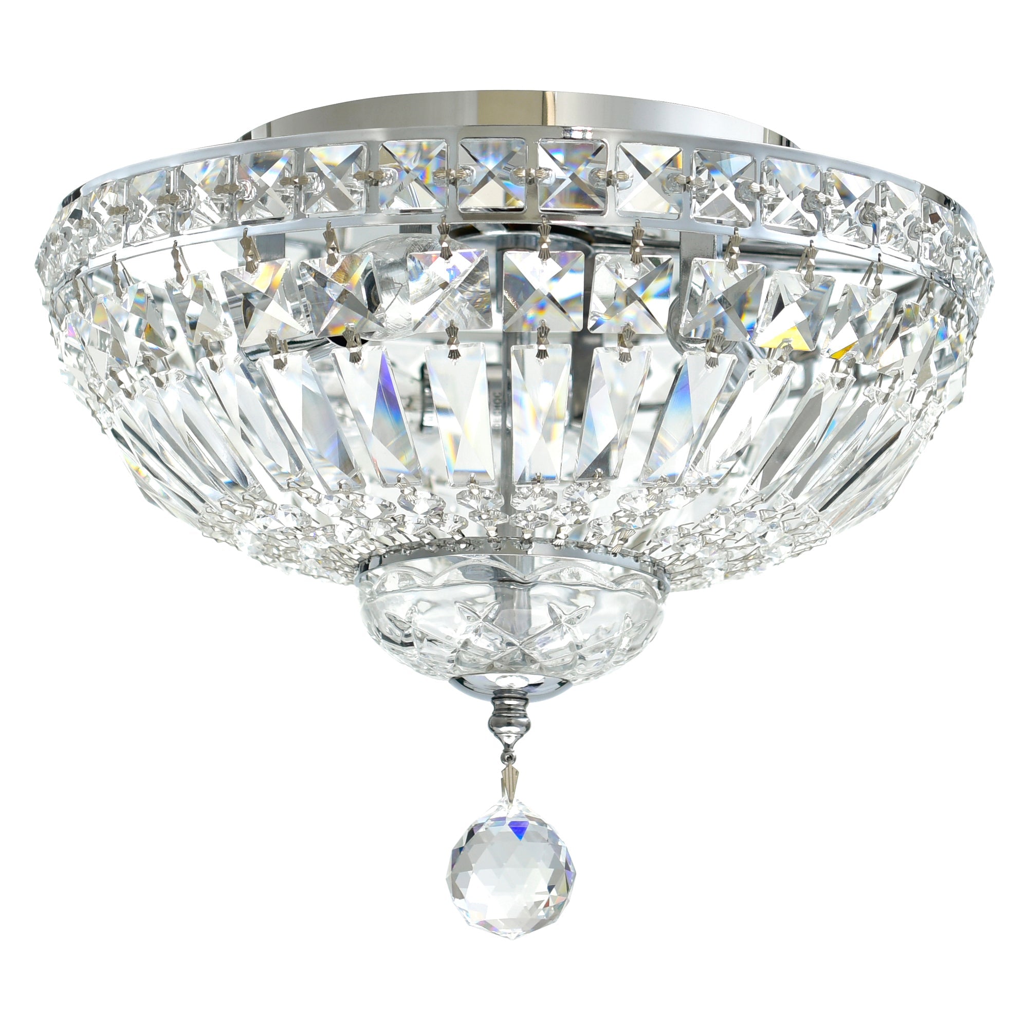 Stefania 3 Light Chrome Flush Mount - CWI Lighting