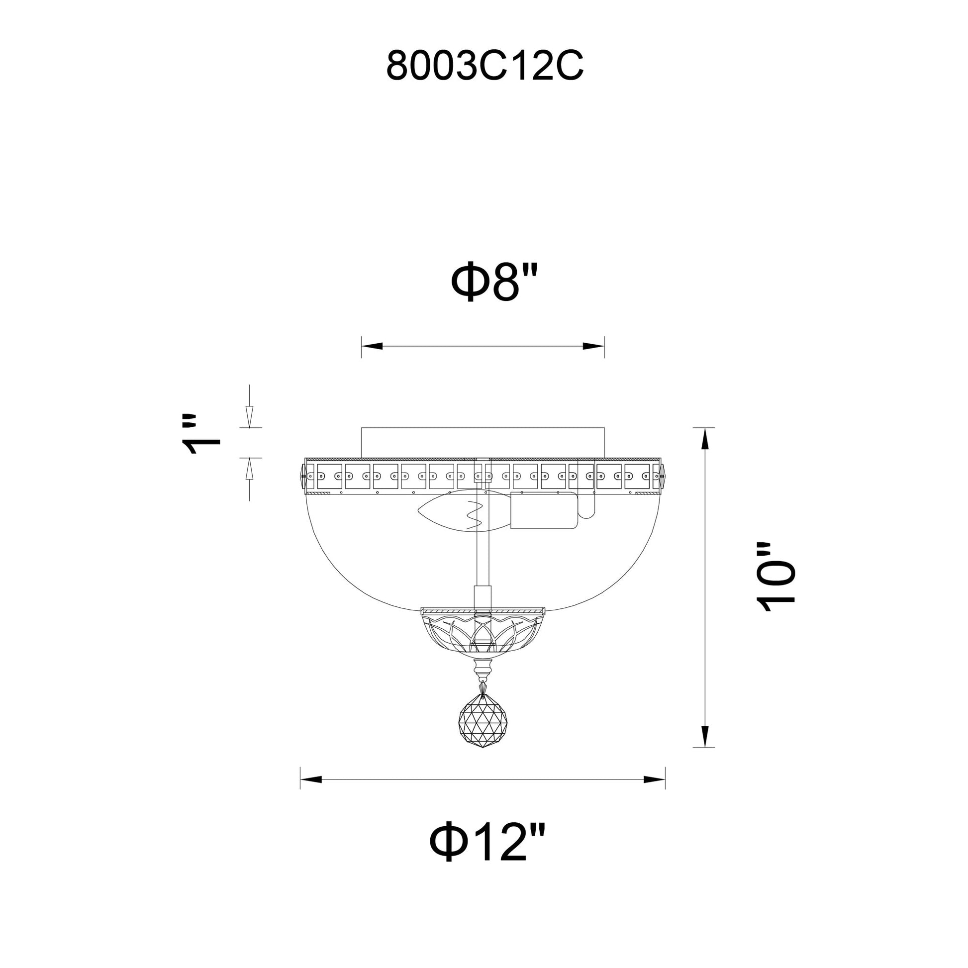 Stefania 3 Light Chrome Flush Mount - CWI Lighting
