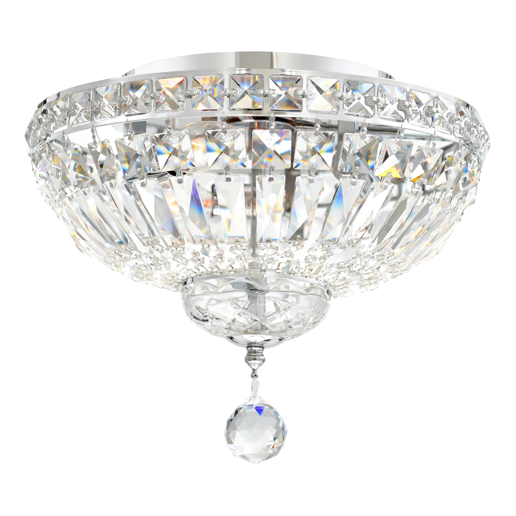 Stefania 3 Light Chrome Flush Mount - CWI Lighting
