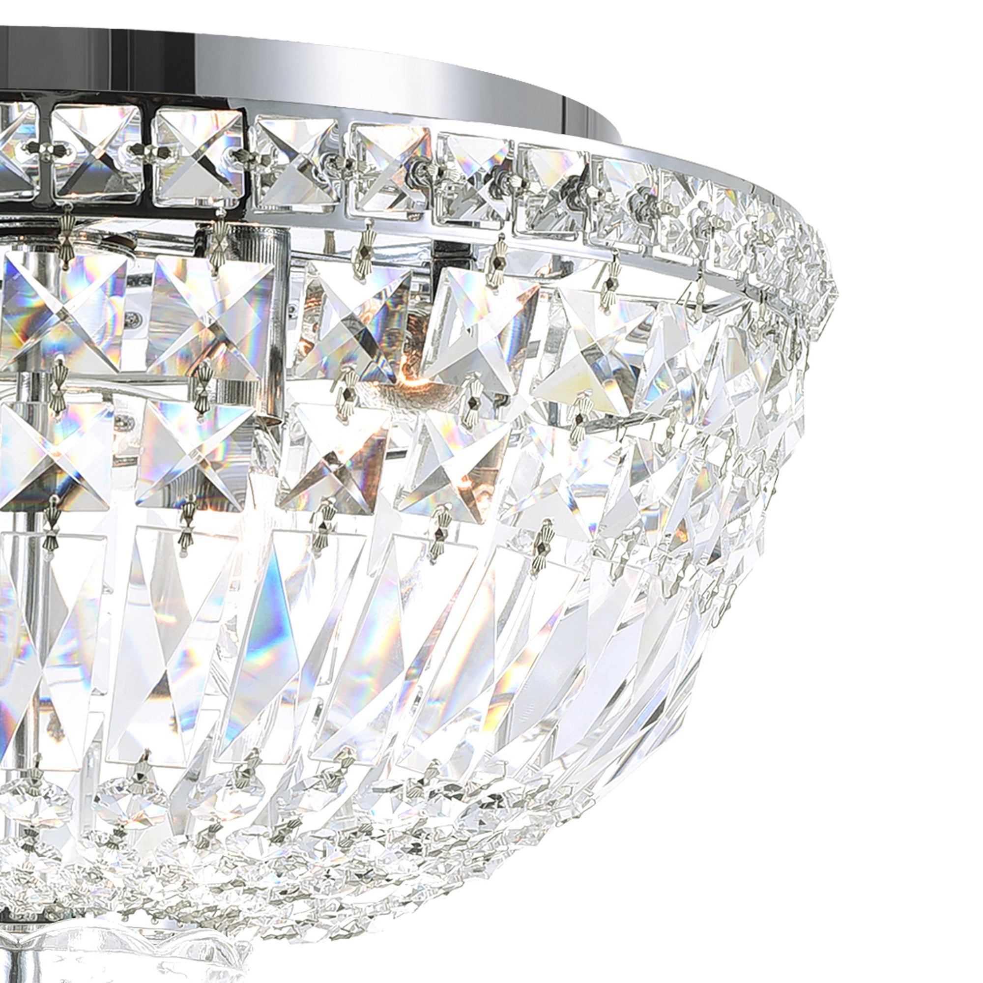 Stefania 5 Light Chrome Flush Mount - CWI Lighting