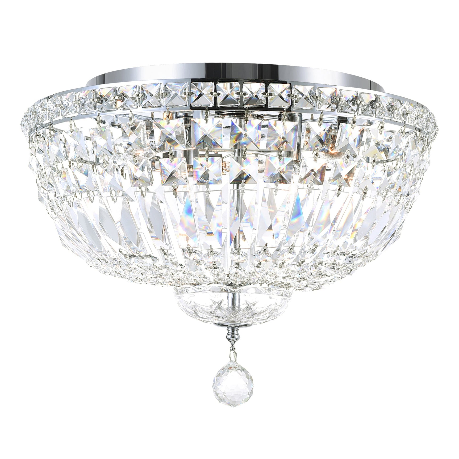 Stefania 5 Light Chrome Flush Mount - CWI Lighting