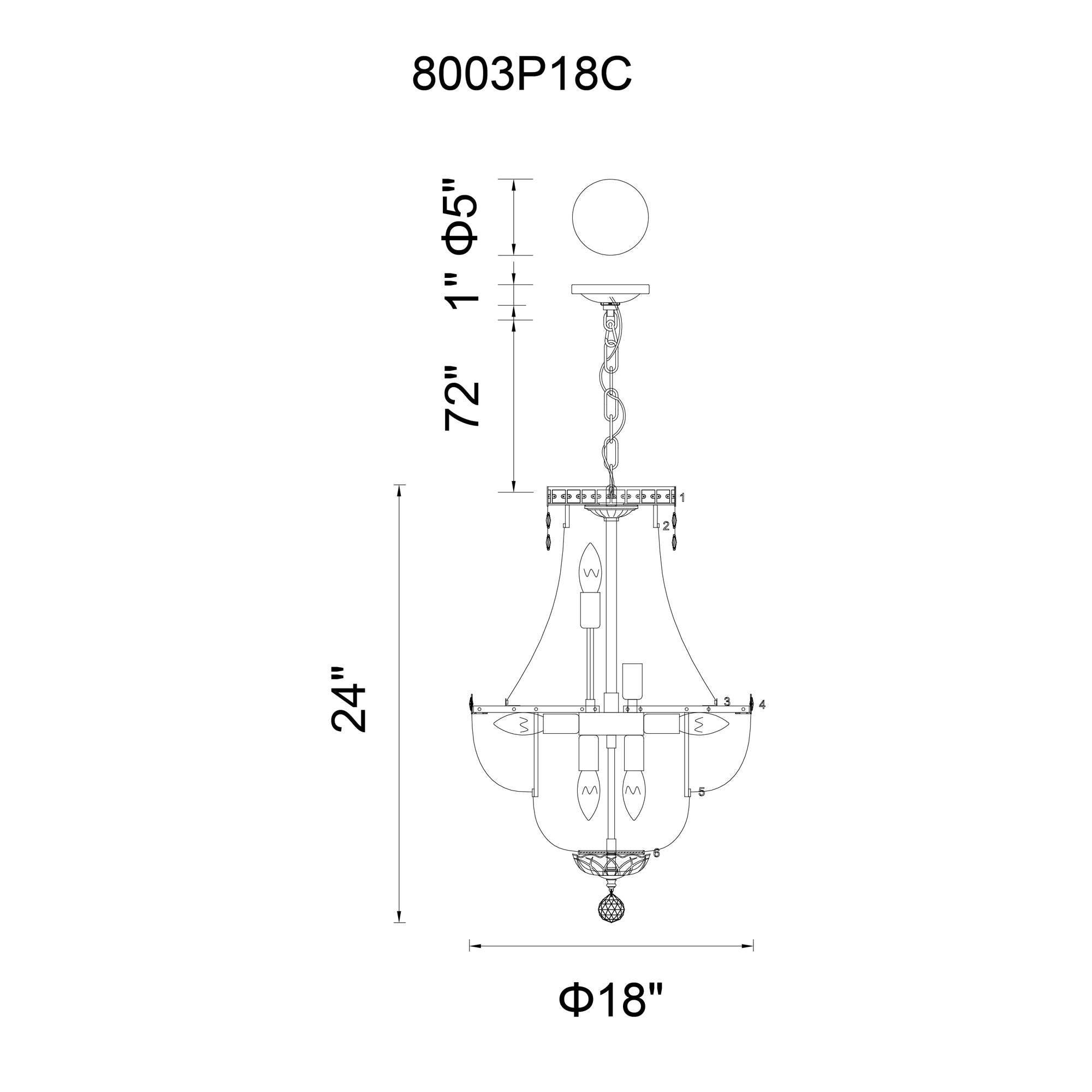 Stefania 8 Light Chrome Chandelier - CWI Lighting