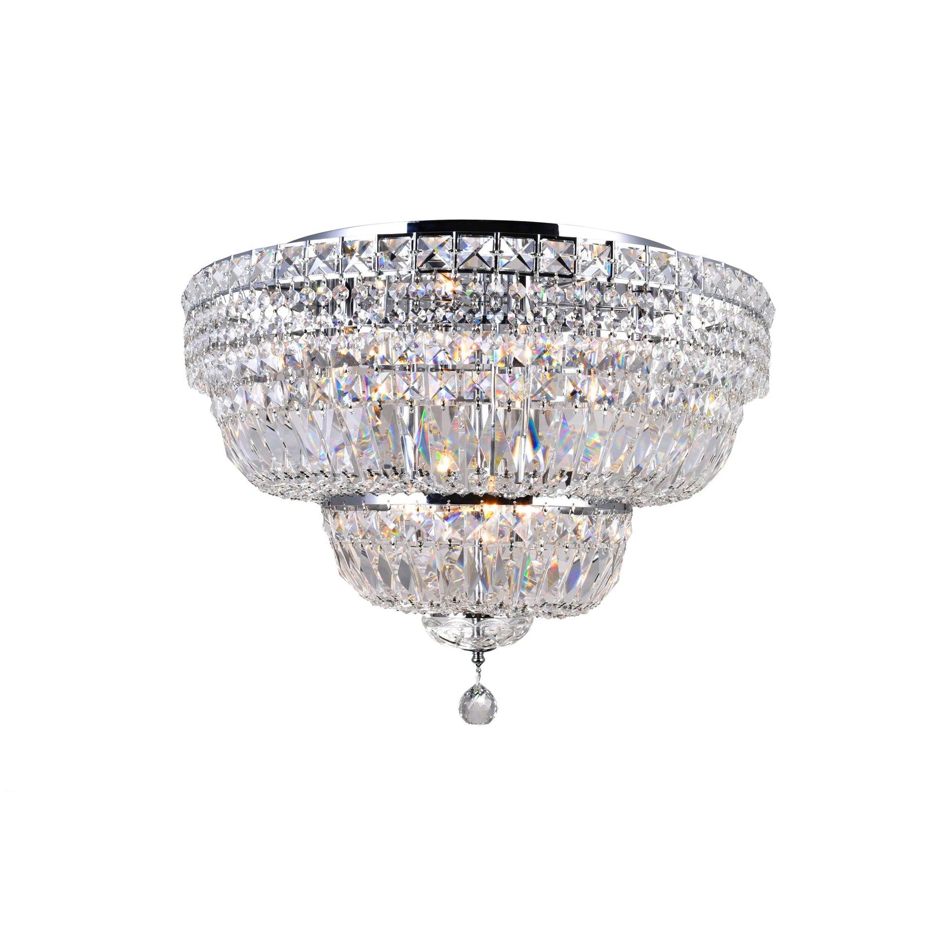 Stefania 9 Light Chrome Flush Mount - CWI Lighting