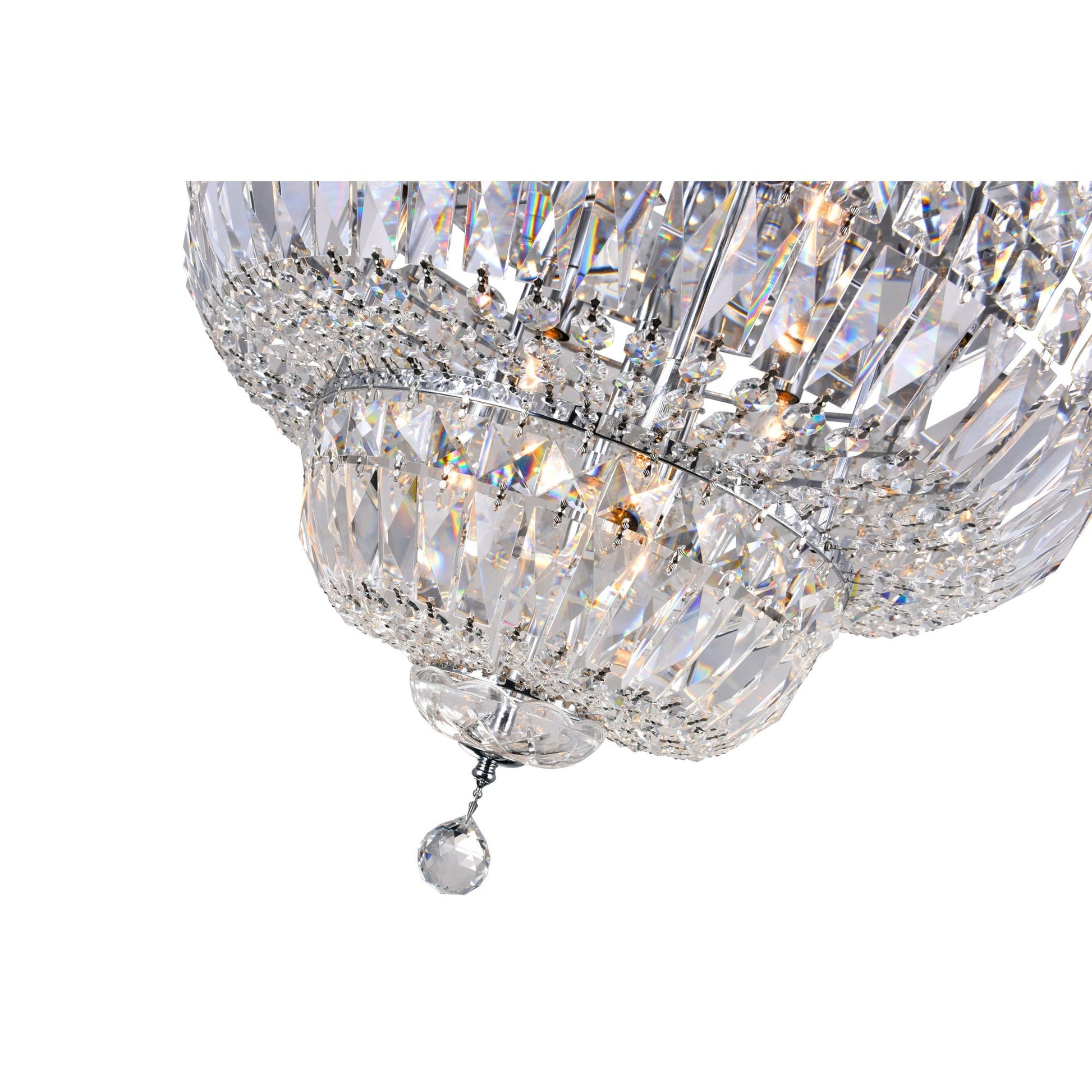 Stefania 9 Light Chrome Flush Mount - CWI Lighting