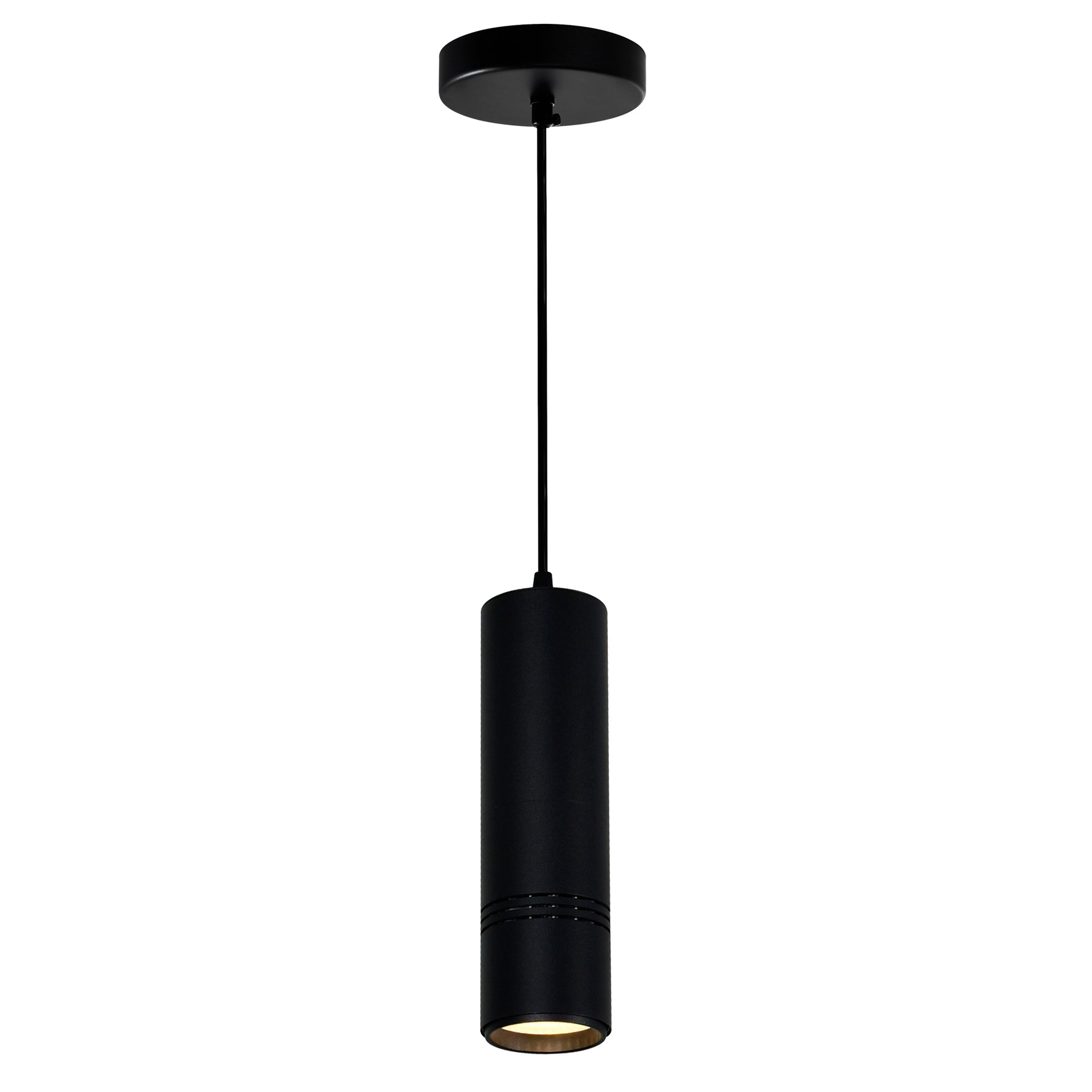 Stowe LED Black & Wood Mini Pendant - CWI Lighting