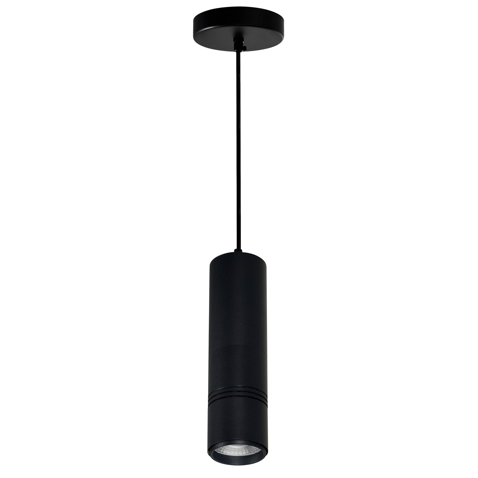 Stowe LED Black & Wood Mini Pendant - CWI Lighting