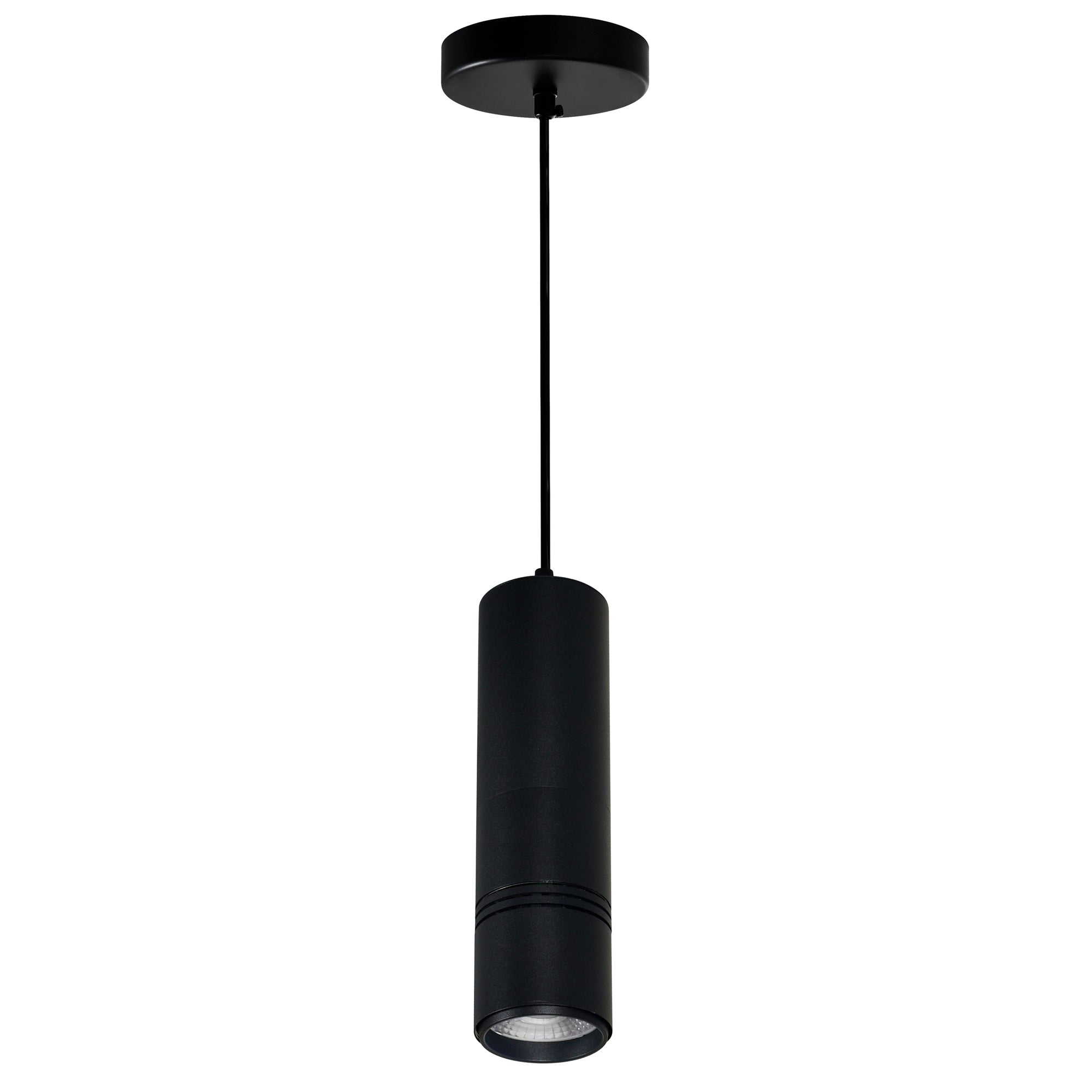 Stowe LED Black & Wood Mini Pendant - CWI Lighting