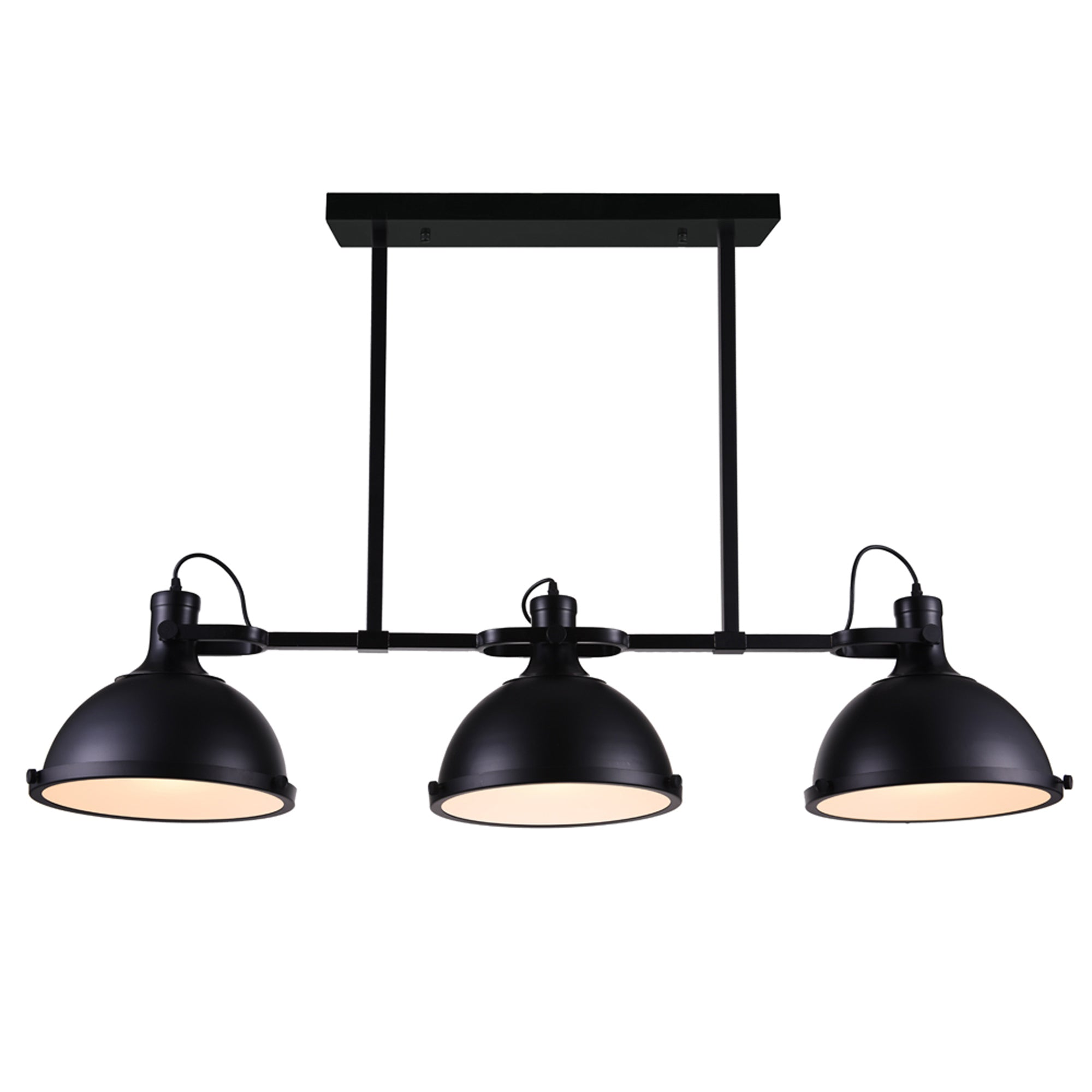 Strum 3 Light 50in Black Island Chandelier - CWI Lighting