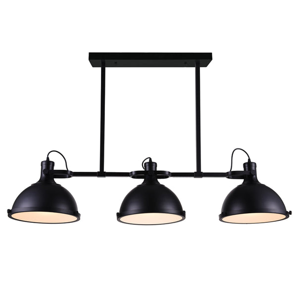 Strum 3 Light 50in Black Island Chandelier - CWI Lighting