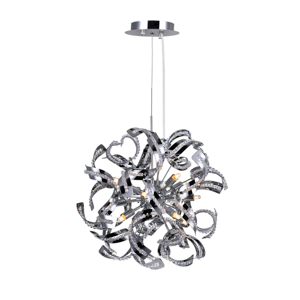 Swivel 12 Light 19in Chrome Chandelier - CWI Lighting