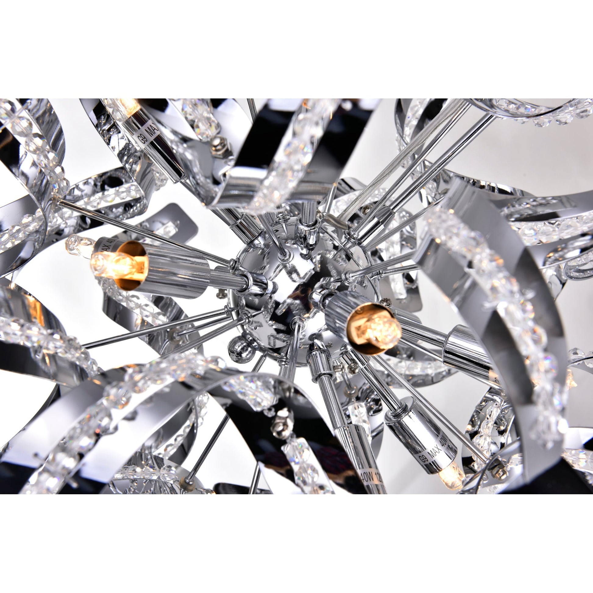Swivel 12 Light 19in Chrome Chandelier - CWI Lighting