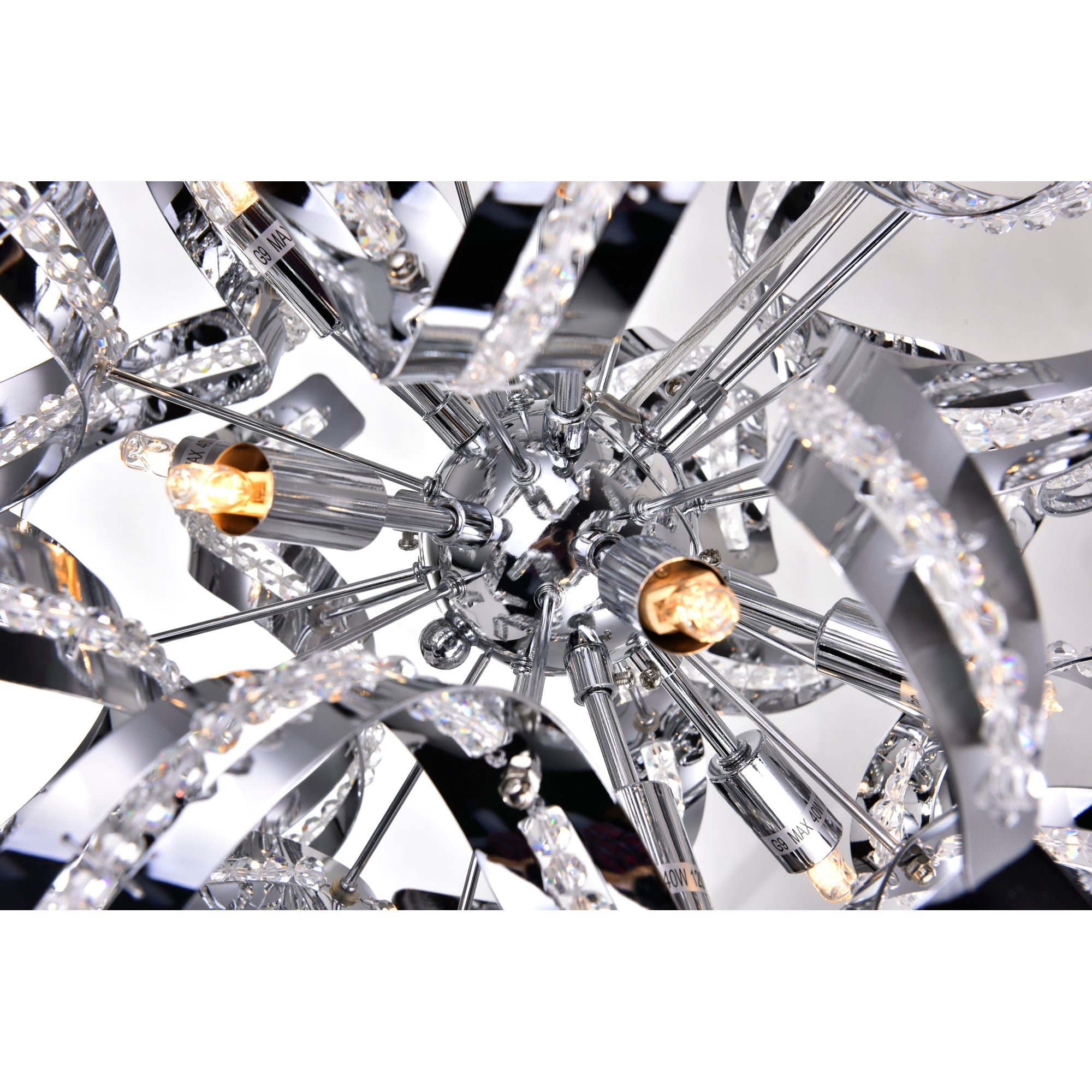 Swivel 12 Light 19in Chrome Chandelier - CWI Lighting