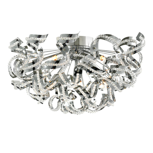 Swivel 13 Light 22in Chrome Flush Mount - CWI Lighting