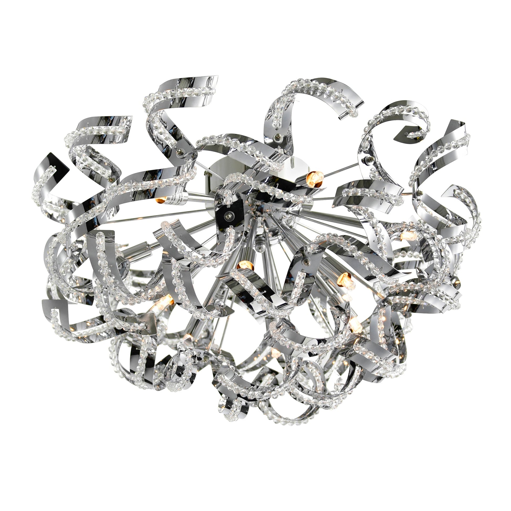 Swivel 13 Light 22in Chrome Flush Mount - CWI Lighting