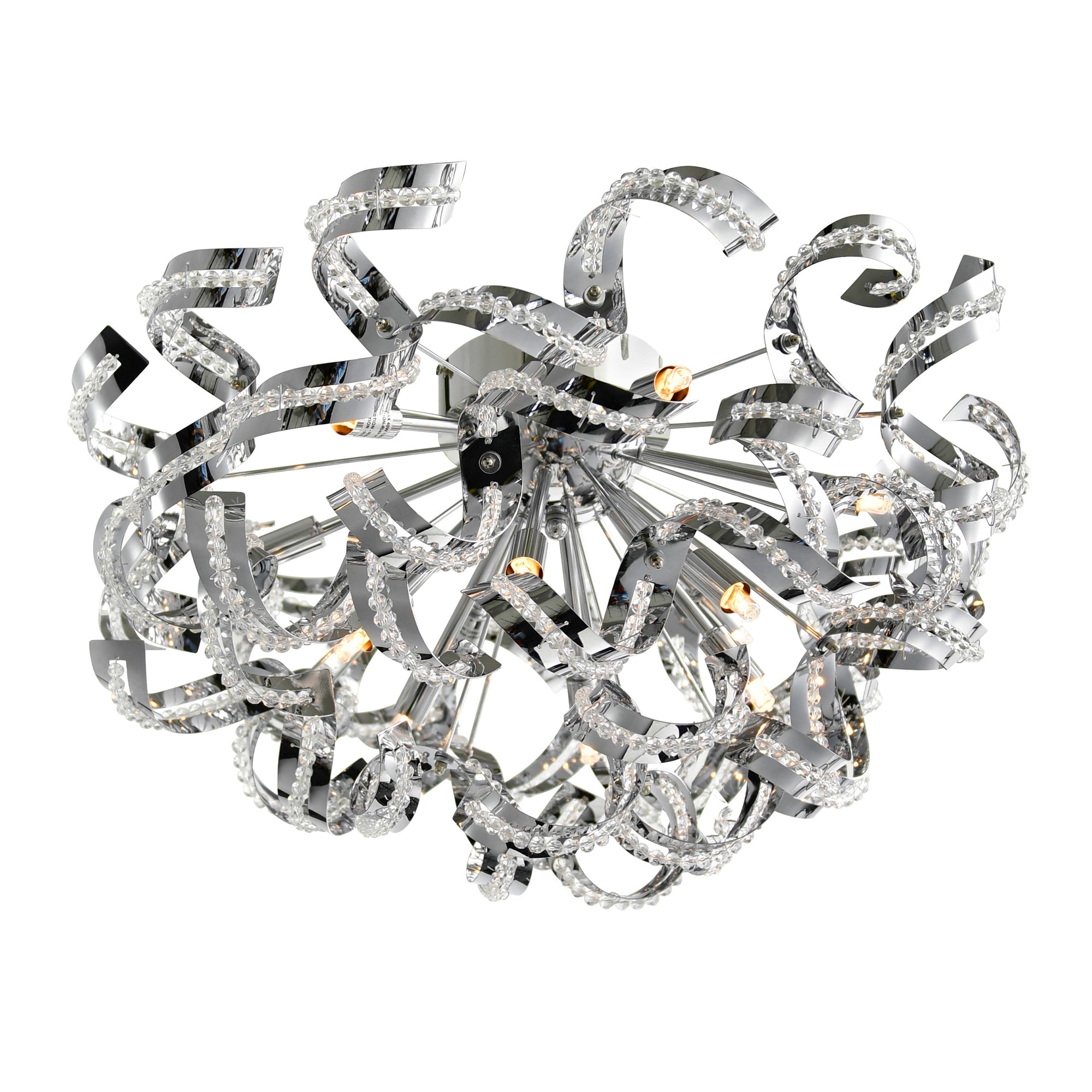 Swivel 13 Light 22in Chrome Flush Mount - CWI Lighting