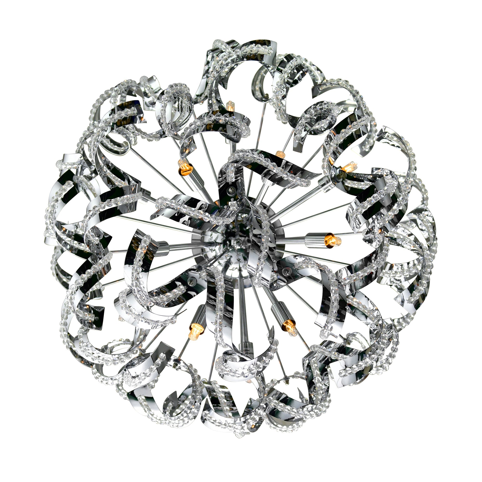 Swivel 13 Light 22in Chrome Flush Mount - CWI Lighting