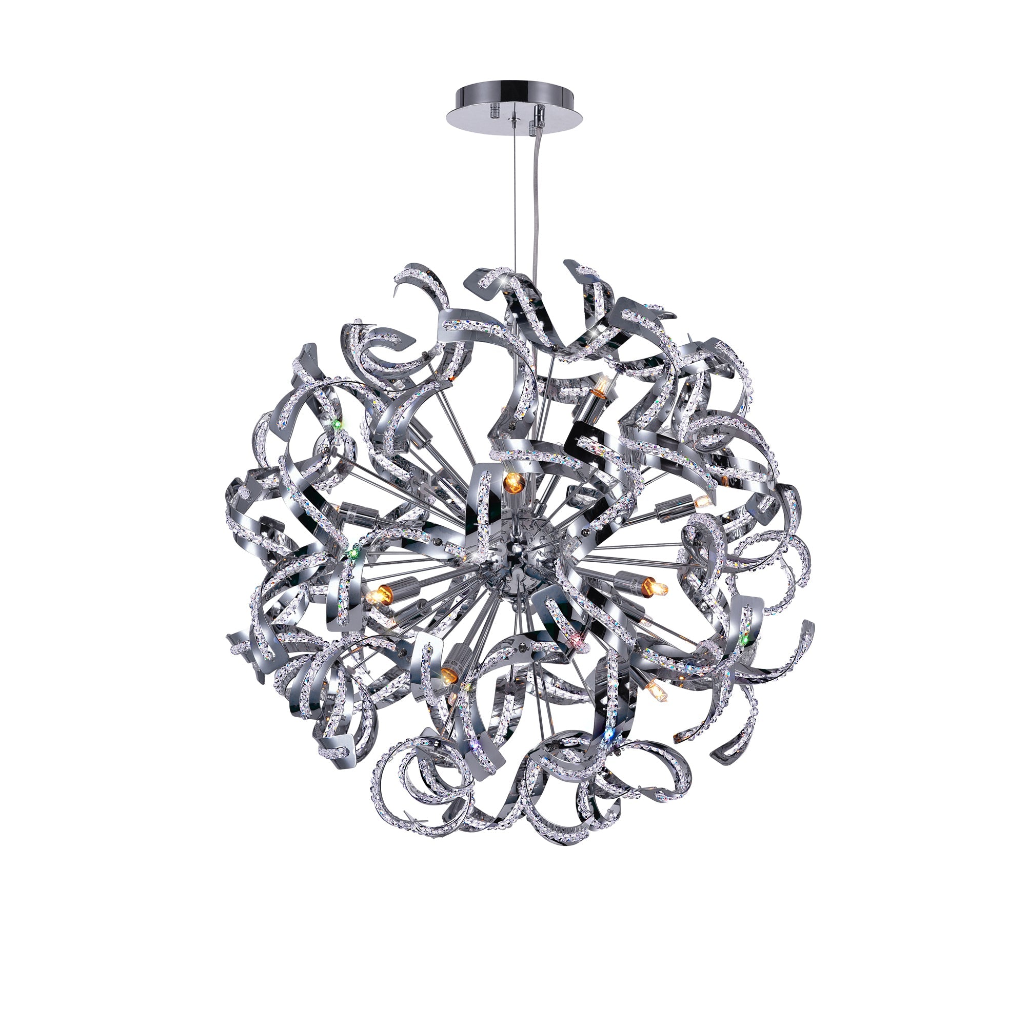 Swivel 14 Light 22in Chrome Chandelier - CWI Lighting