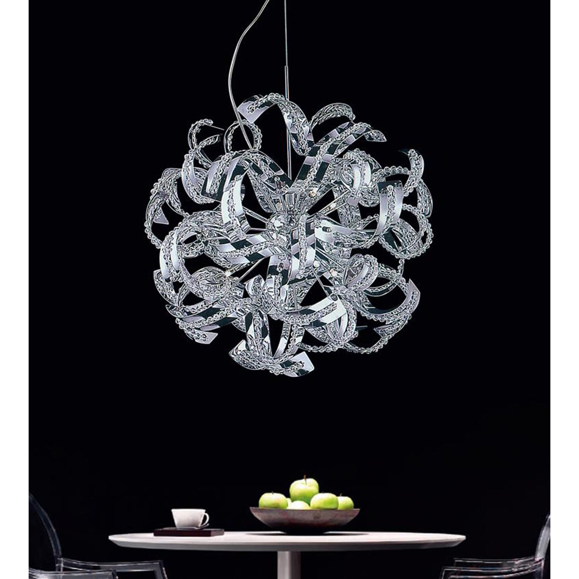 Swivel 14 Light 22in Chrome Chandelier - CWI Lighting
