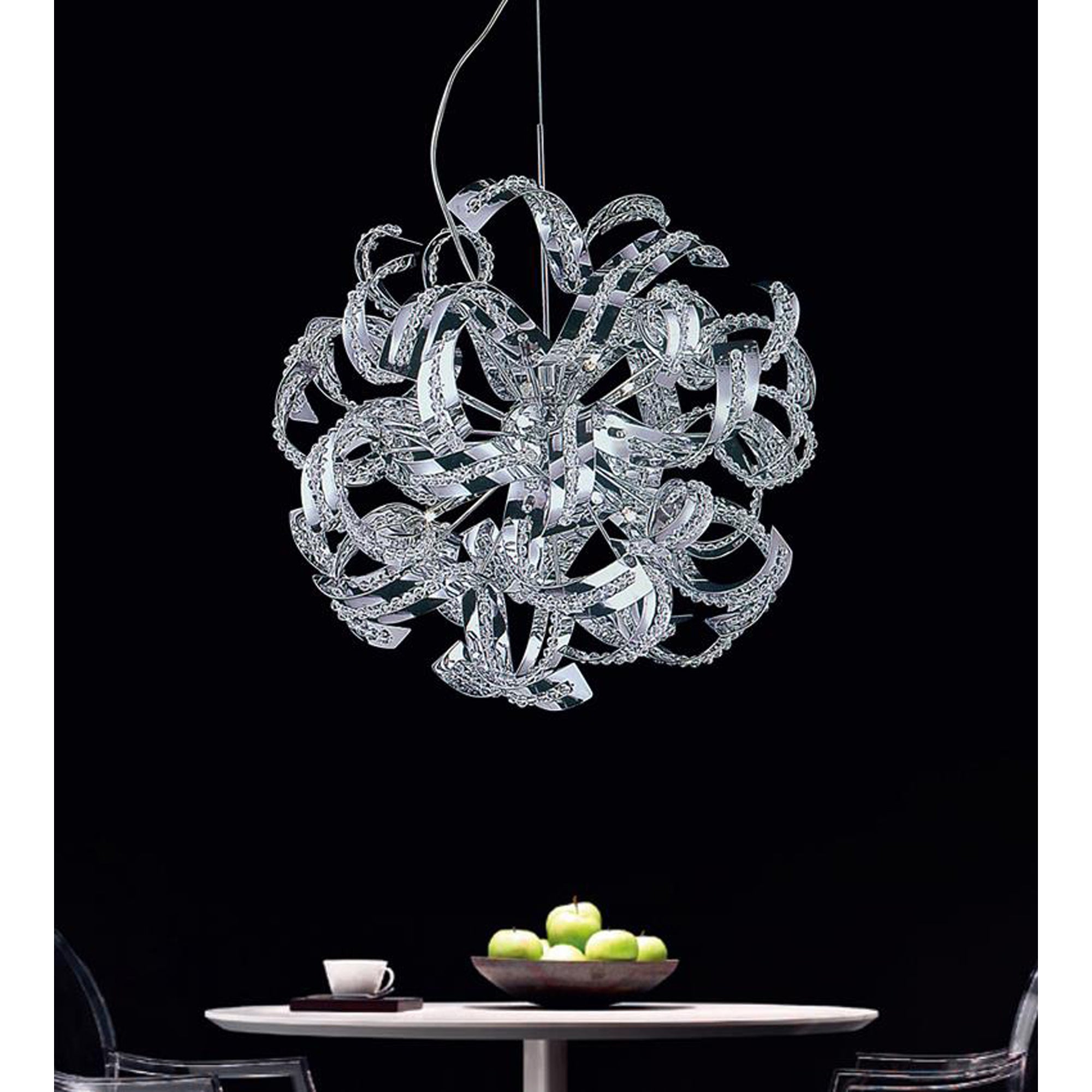 Swivel 14 Light 22in Chrome Chandelier - CWI Lighting