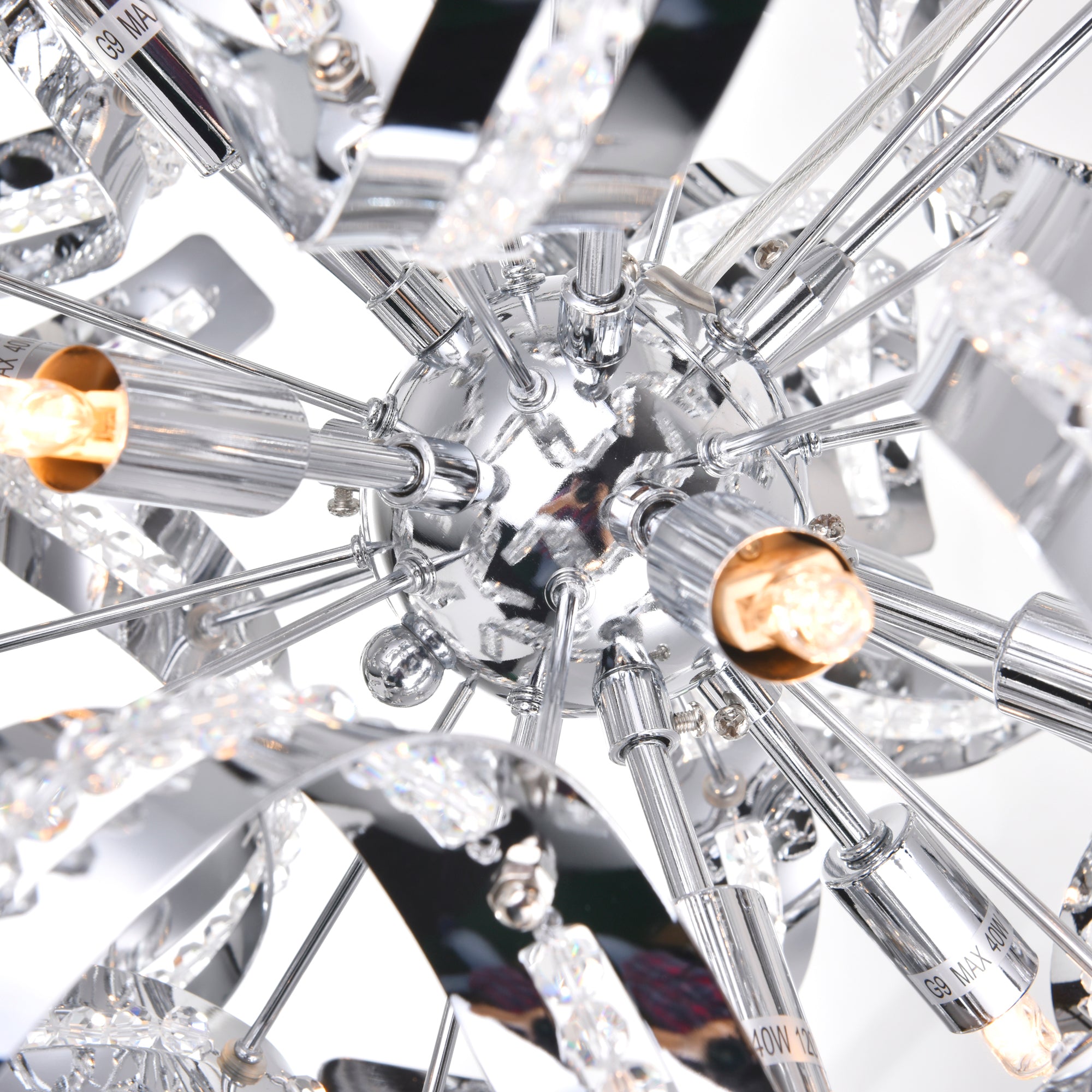 Swivel 18 Light 29in Chrome Chandelier - CWI Lighting