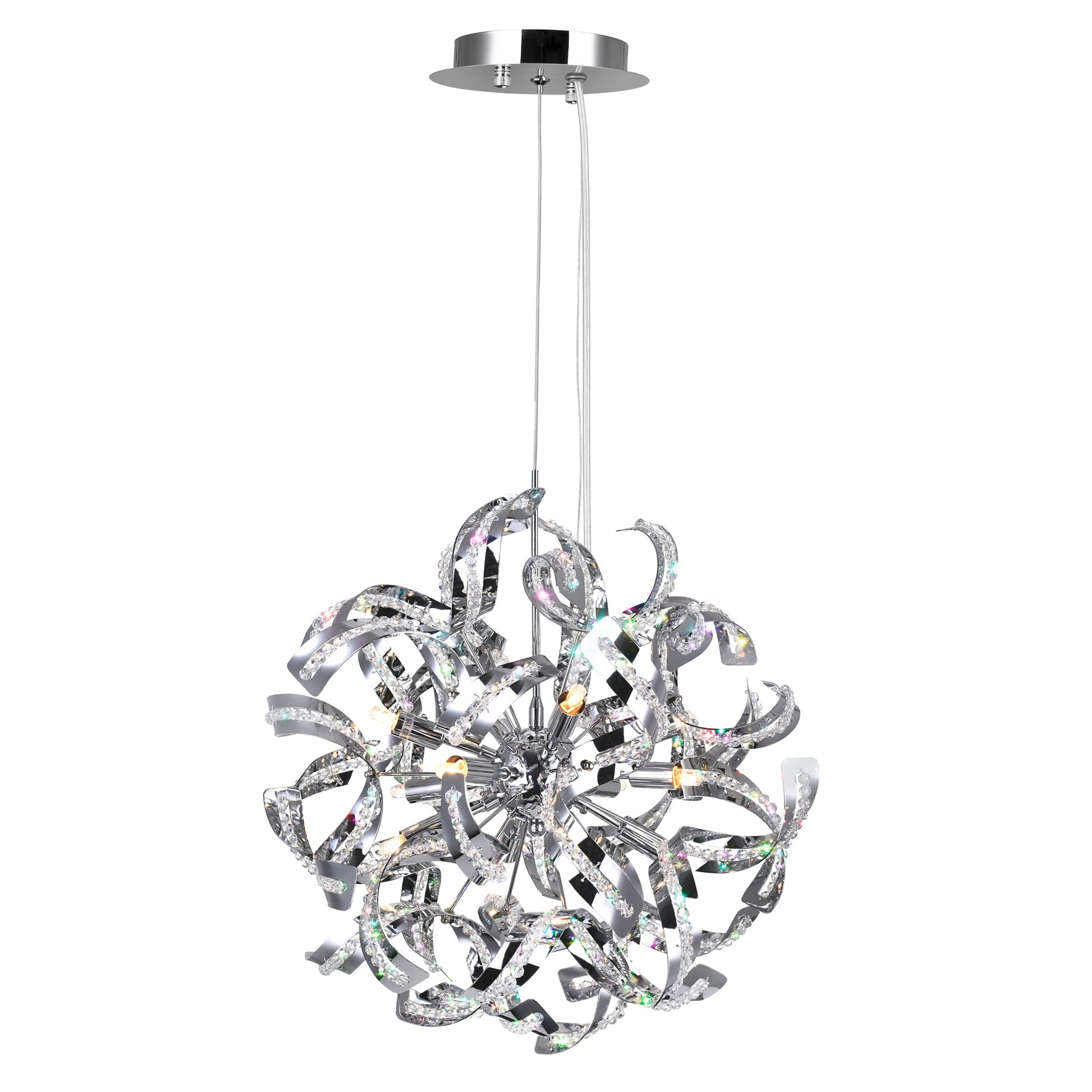 Swivel 18 Light 29in Chrome Chandelier - CWI Lighting