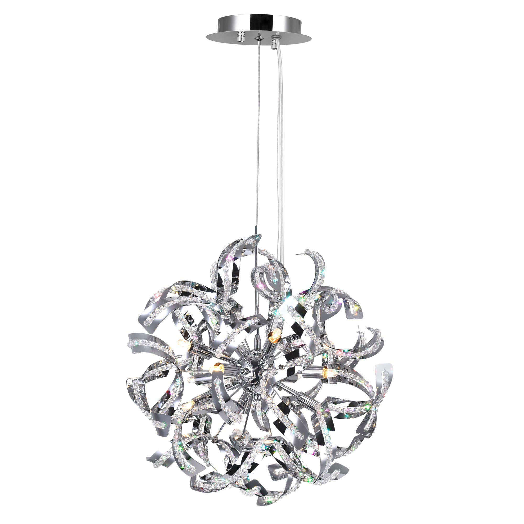 Swivel 18 Light 29in Chrome Chandelier - CWI Lighting