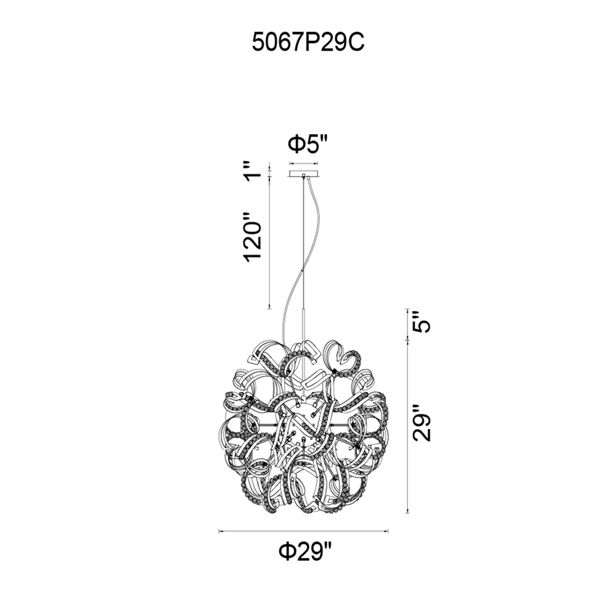 Swivel 18 Light 29in Chrome Chandelier - CWI Lighting