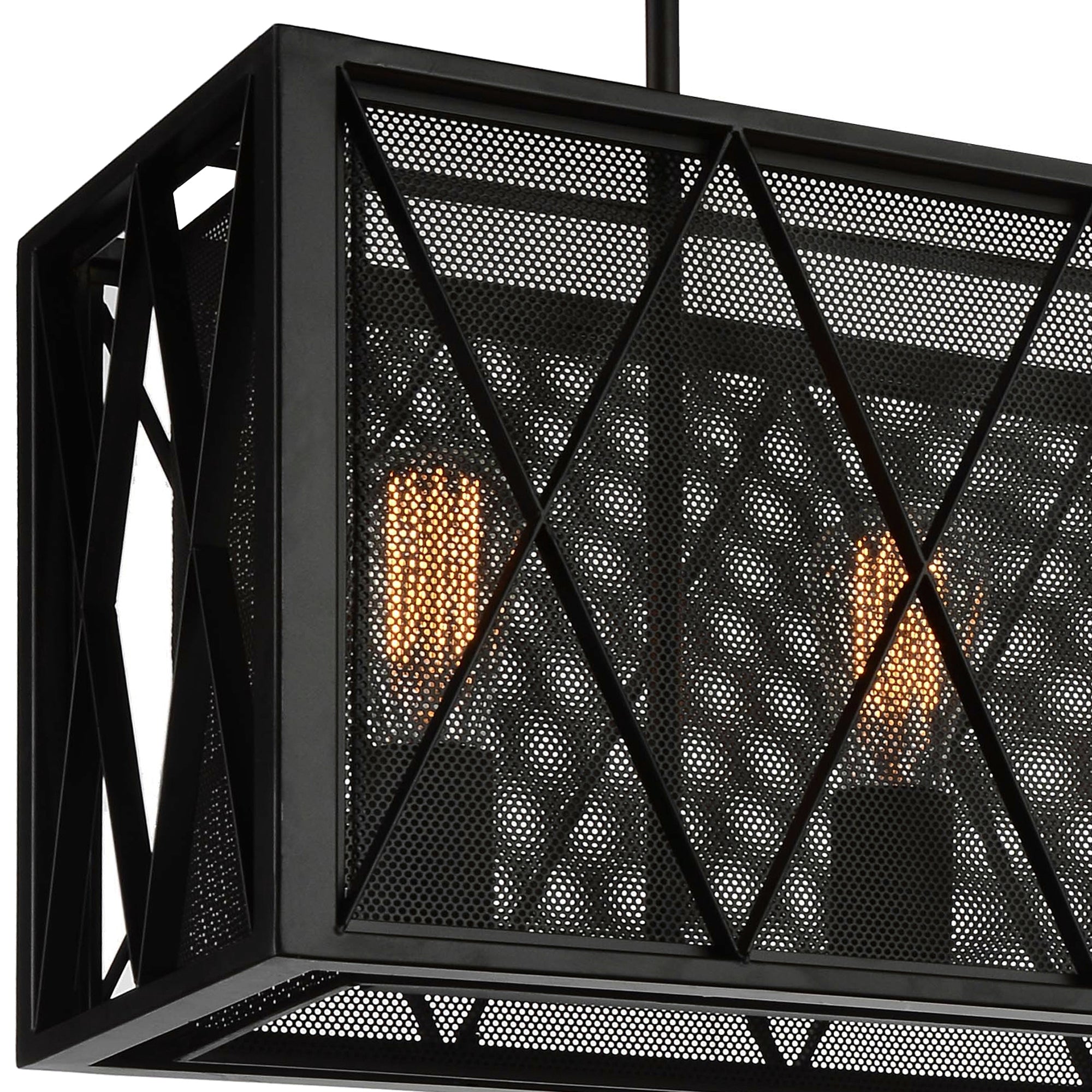 Tapedia 4 Light Up Chandelier With Black Finish - CWI Lighting