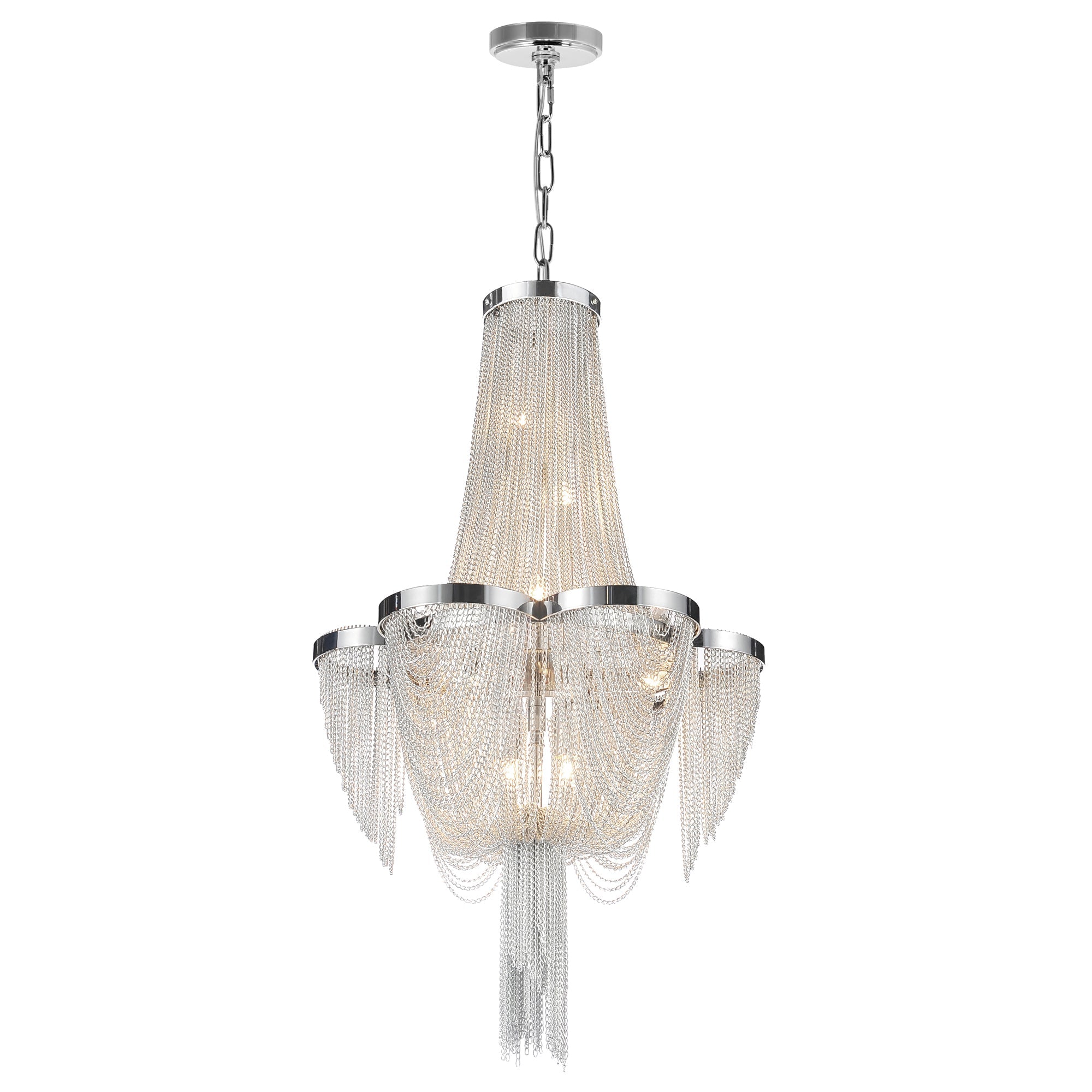 Taylor 7 Light Down Chandelier With Chrome Finish - CWI Lighting