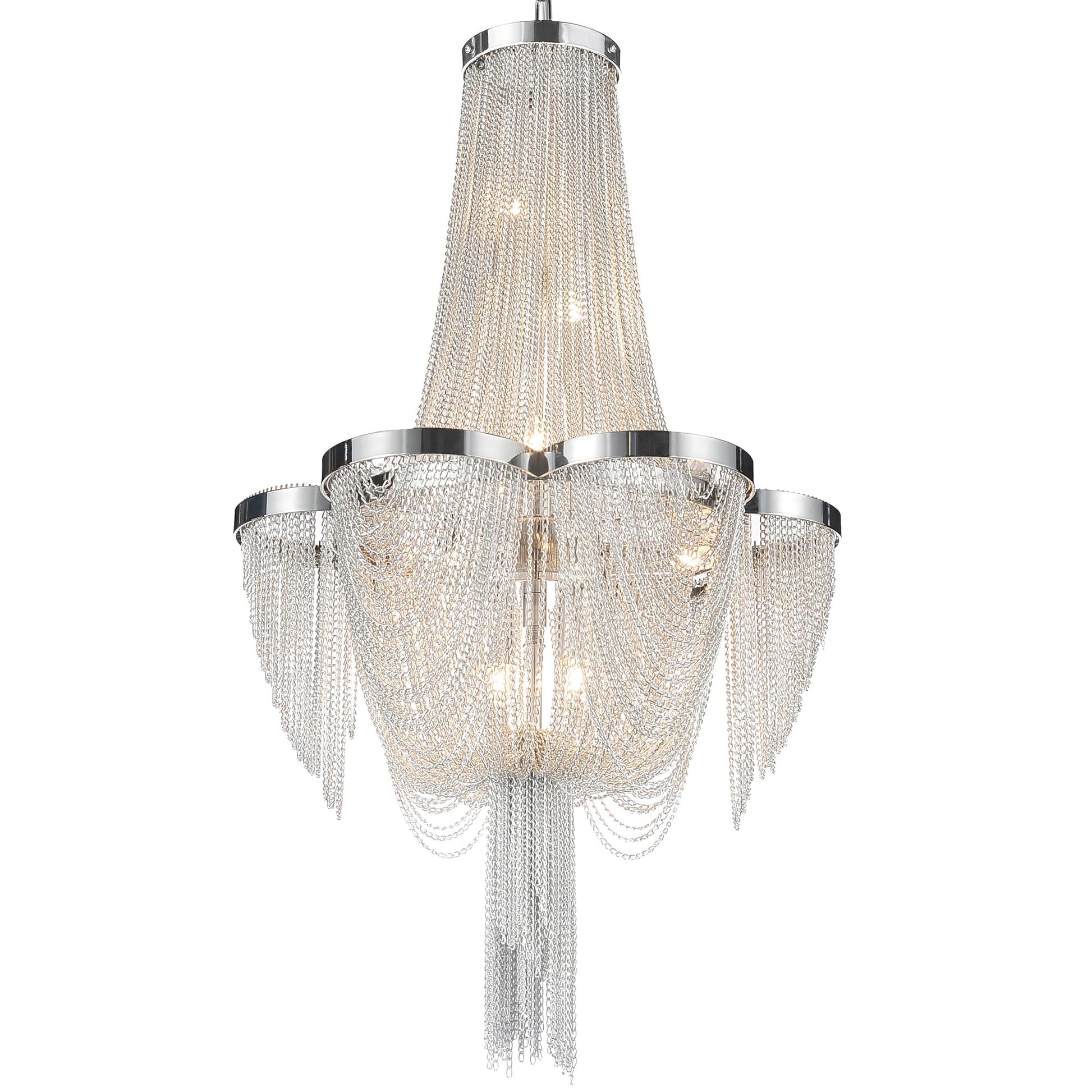 Taylor 7 Light Down Chandelier With Chrome Finish - CWI Lighting