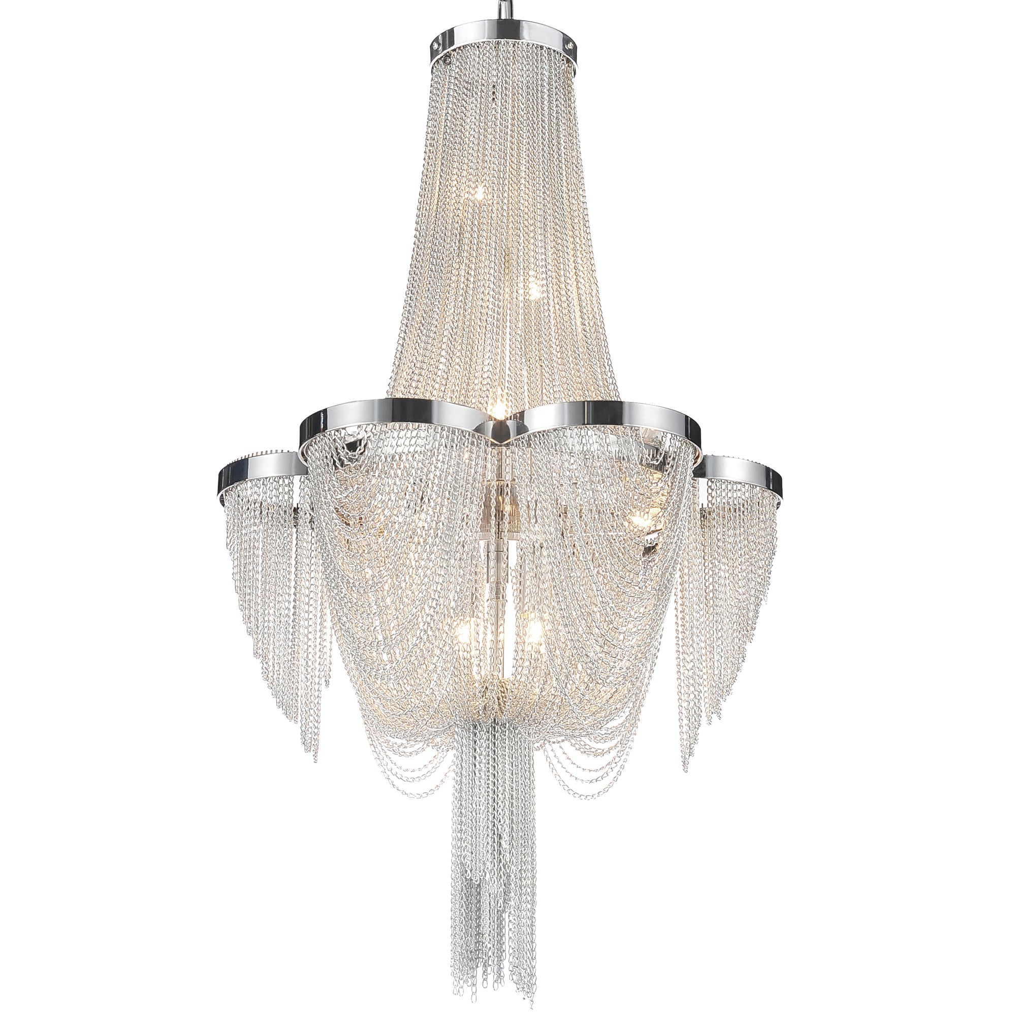 Taylor 7 Light Down Chandelier With Chrome Finish - CWI Lighting