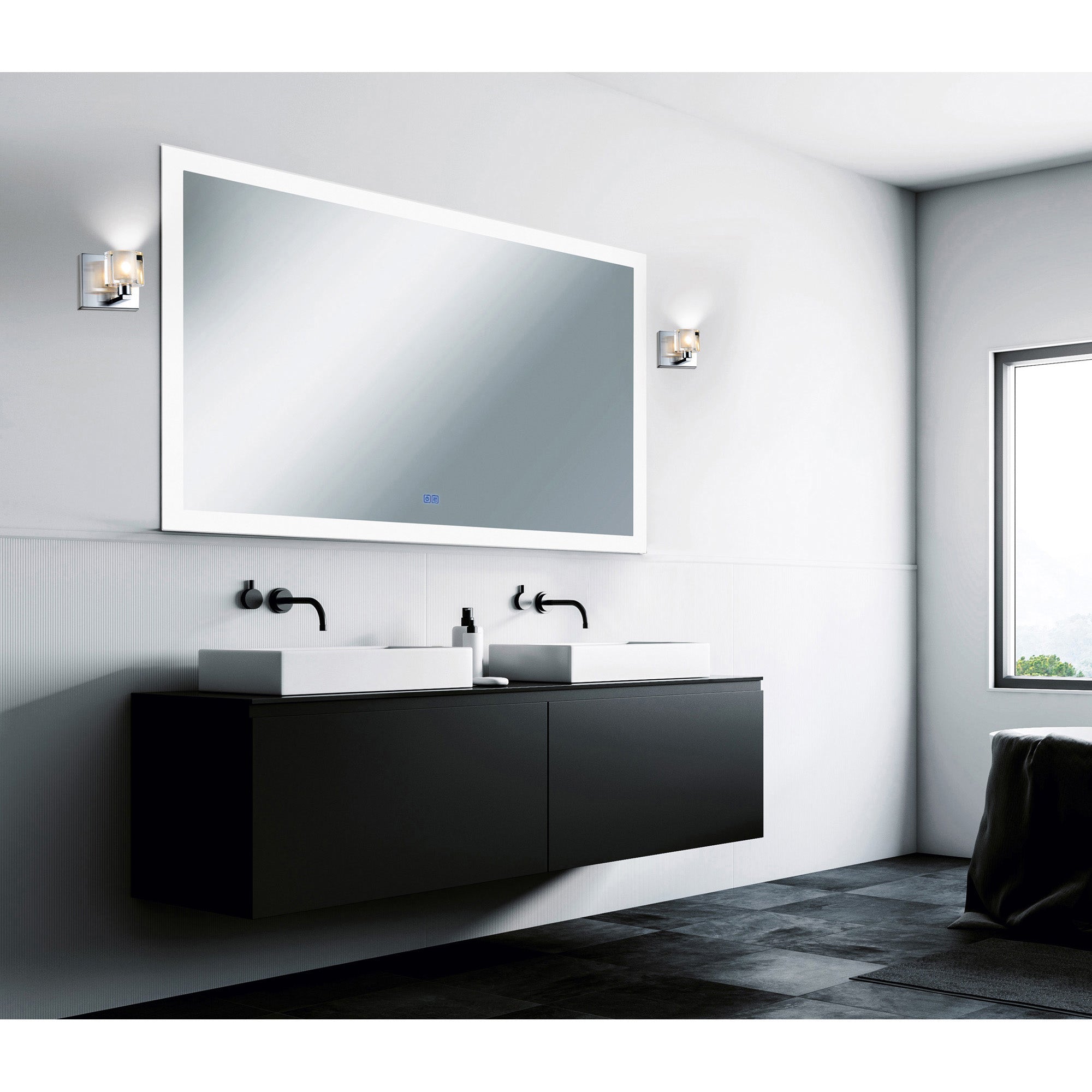 Tina 1 Light Chrome Wall Sconce - CWI Lighting