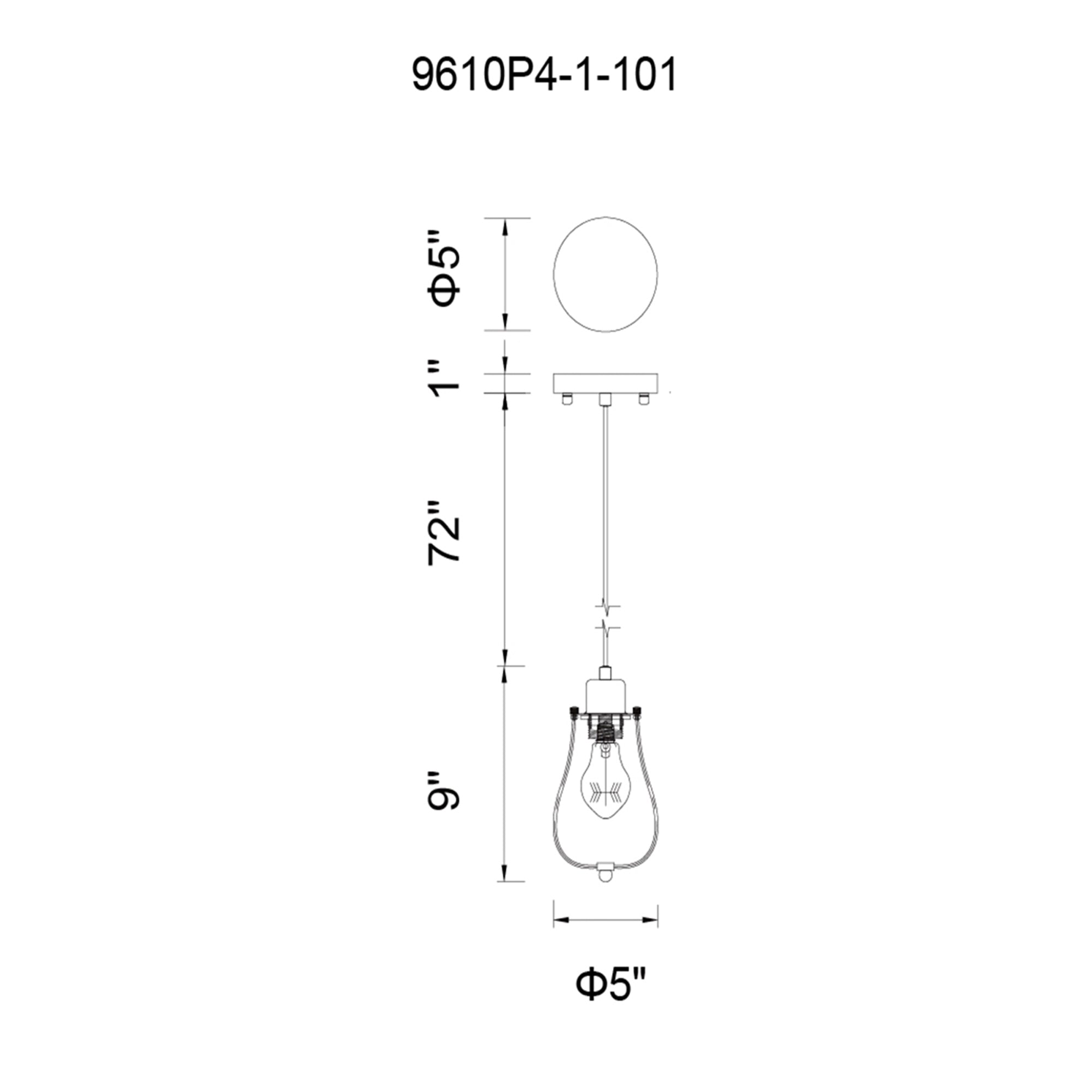 Tomaso 1 Light Black Down Mini Pendant - CWI Lighting