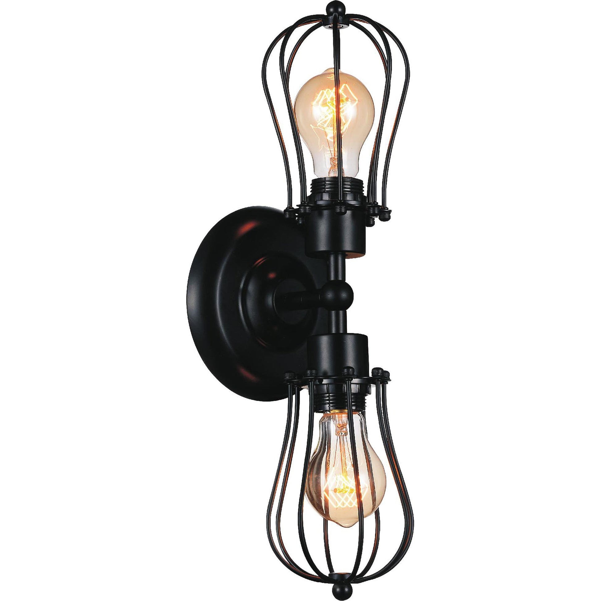 Tomaso 2 Light Black Wall Sconce - CWI Lighting