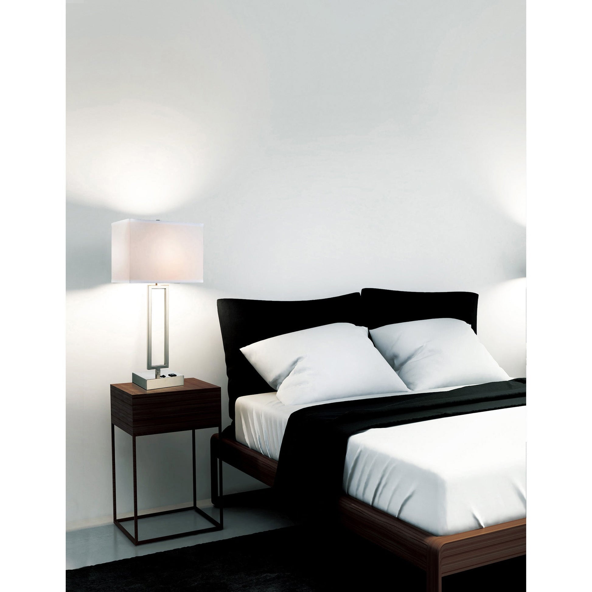 Torren 1 Light 14in Satin Nickel Table Lamp - CWI Lighting