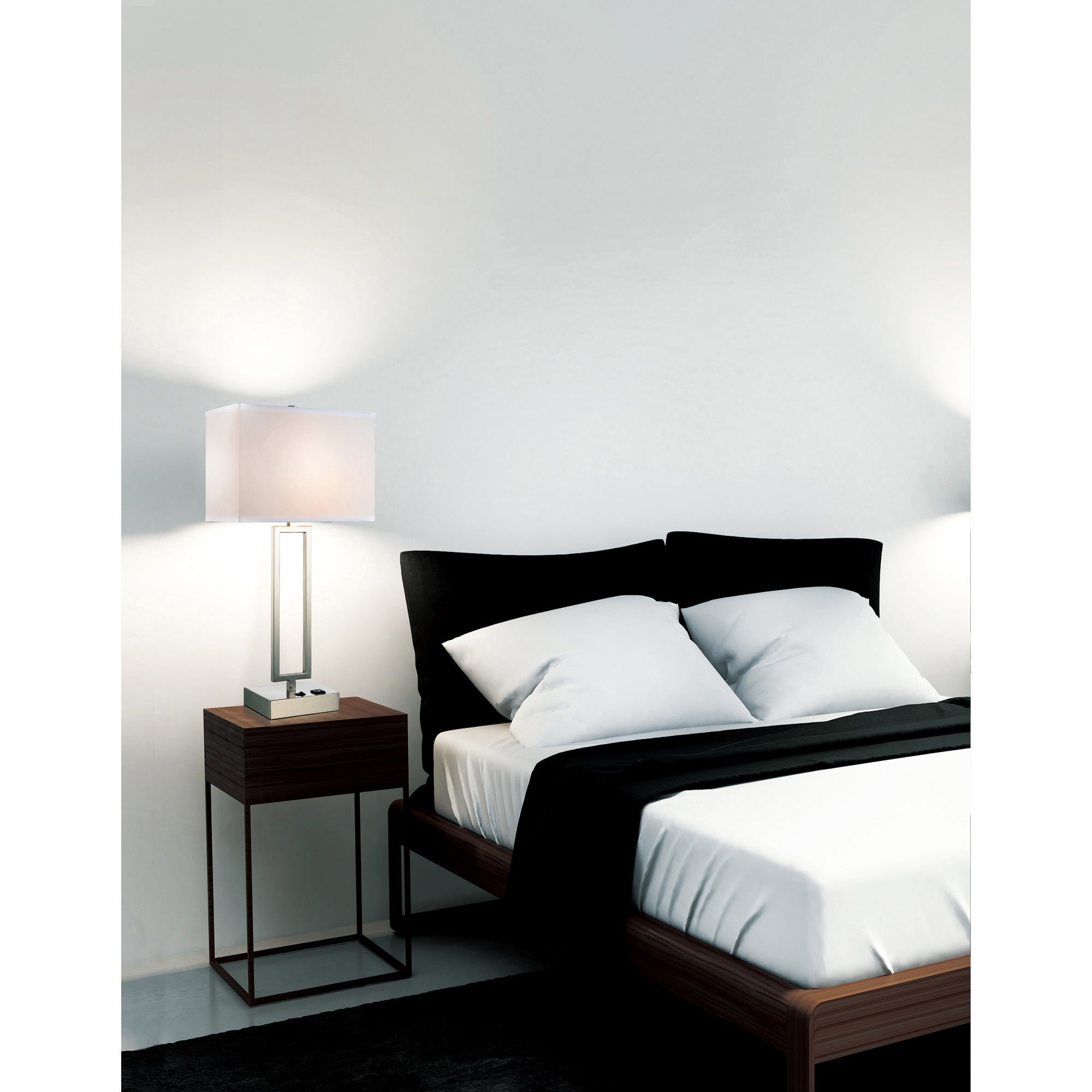 Torren 1 Light 14in Satin Nickel Table Lamp - CWI Lighting