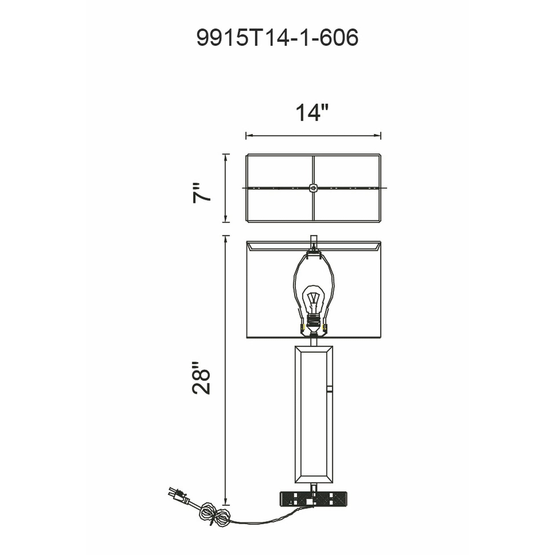 Torren 1 Light 14in Satin Nickel Table Lamp - CWI Lighting