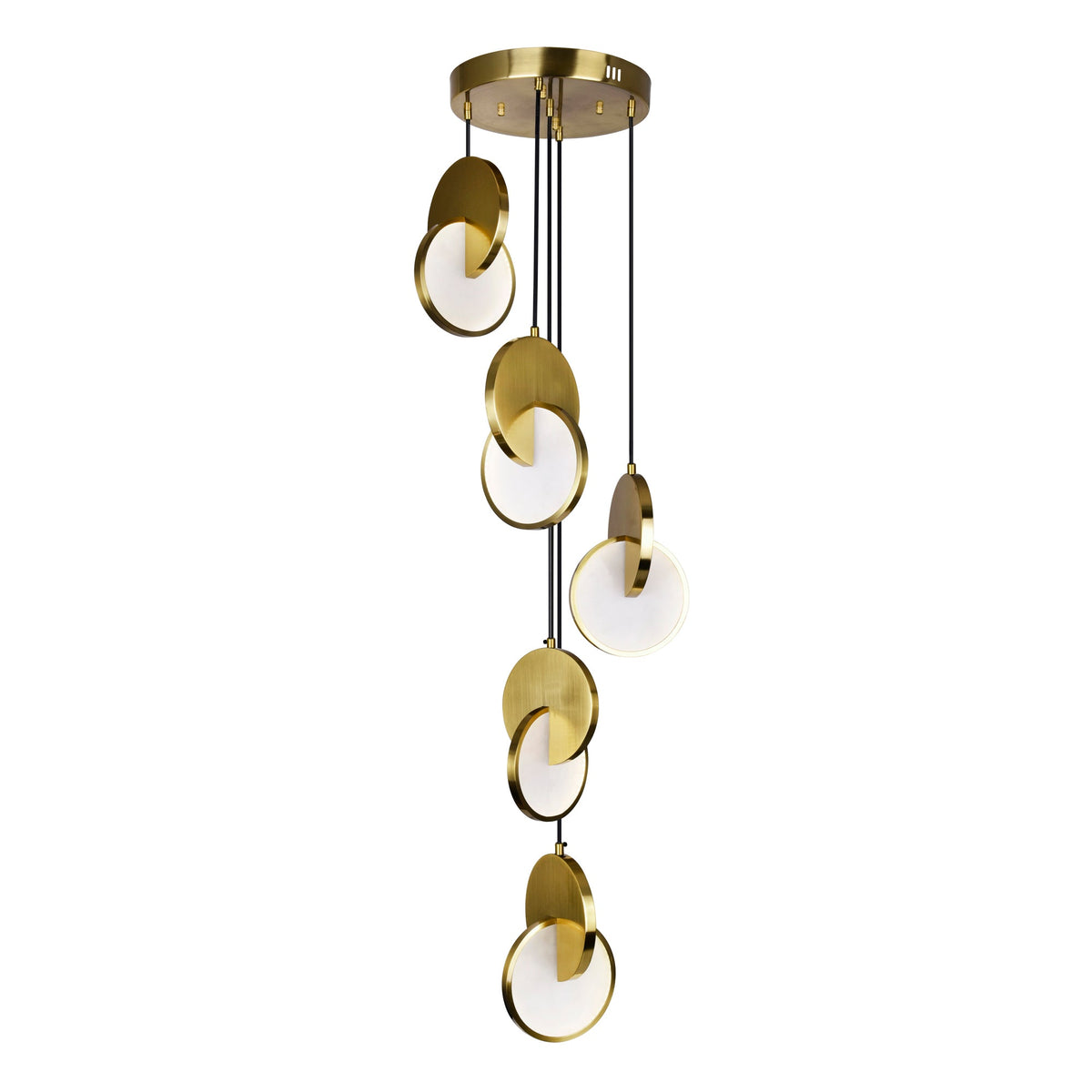 Tranche Integrated LED 18in Brushed Brass Pendant - CWI Lighting