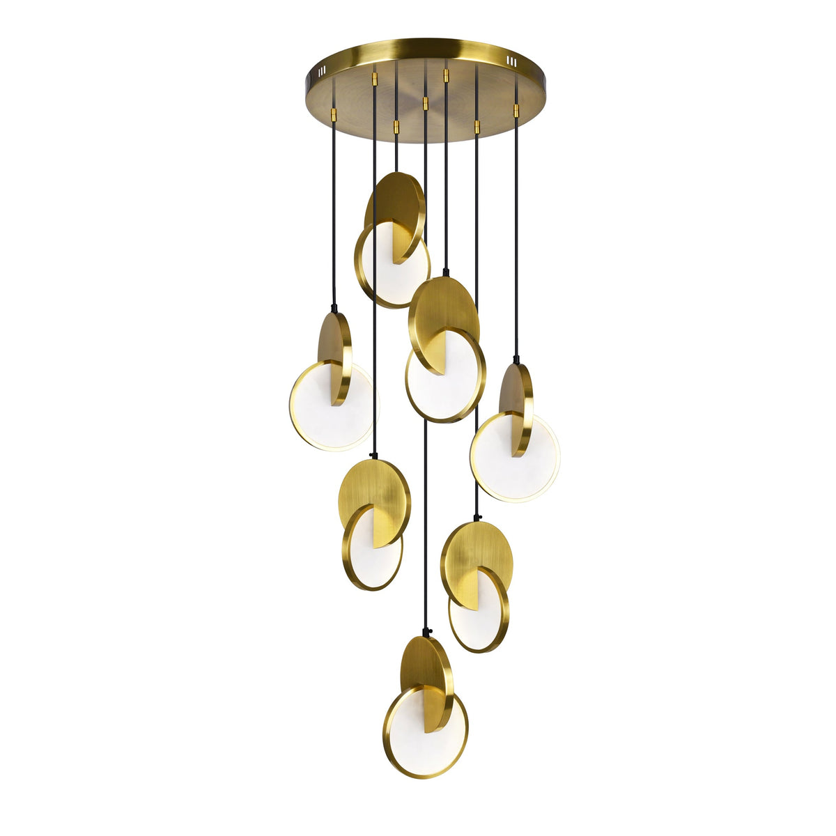 Tranche Integrated LED 24in Brushed Brass Pendant - CWI Lighting