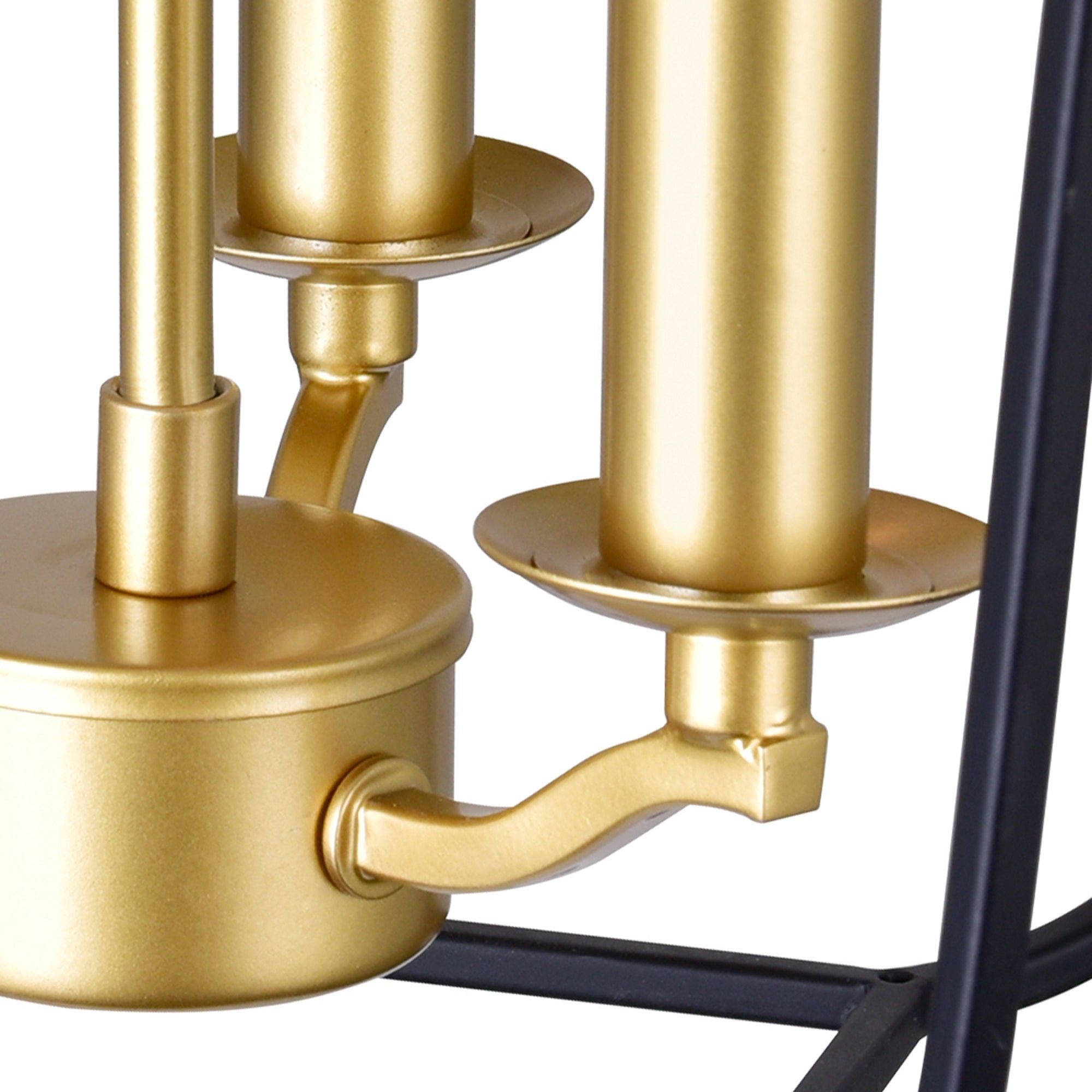 Tudor 3 Light 12in Satin Gold & Black Pendant - CWI Lighting