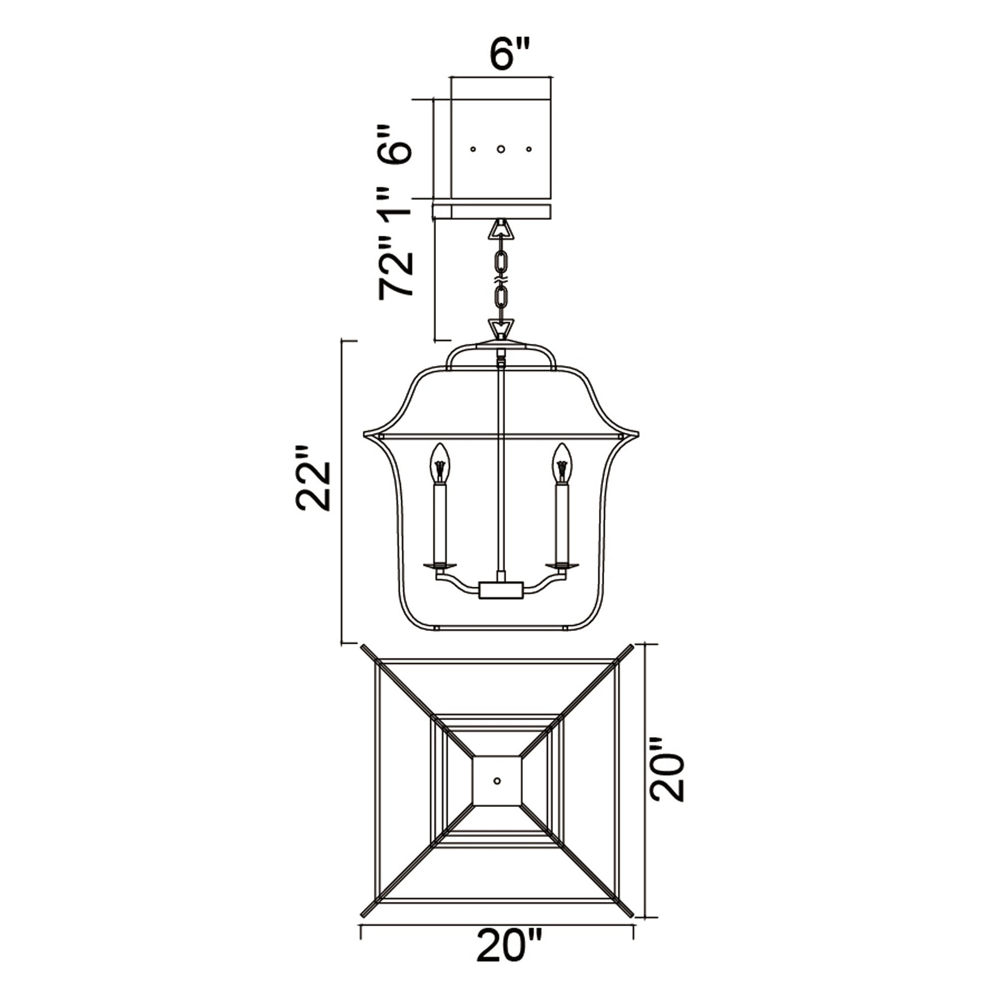 Tudor 6 Light 20in Satin Gold & Black Chandelier - CWI Lighting