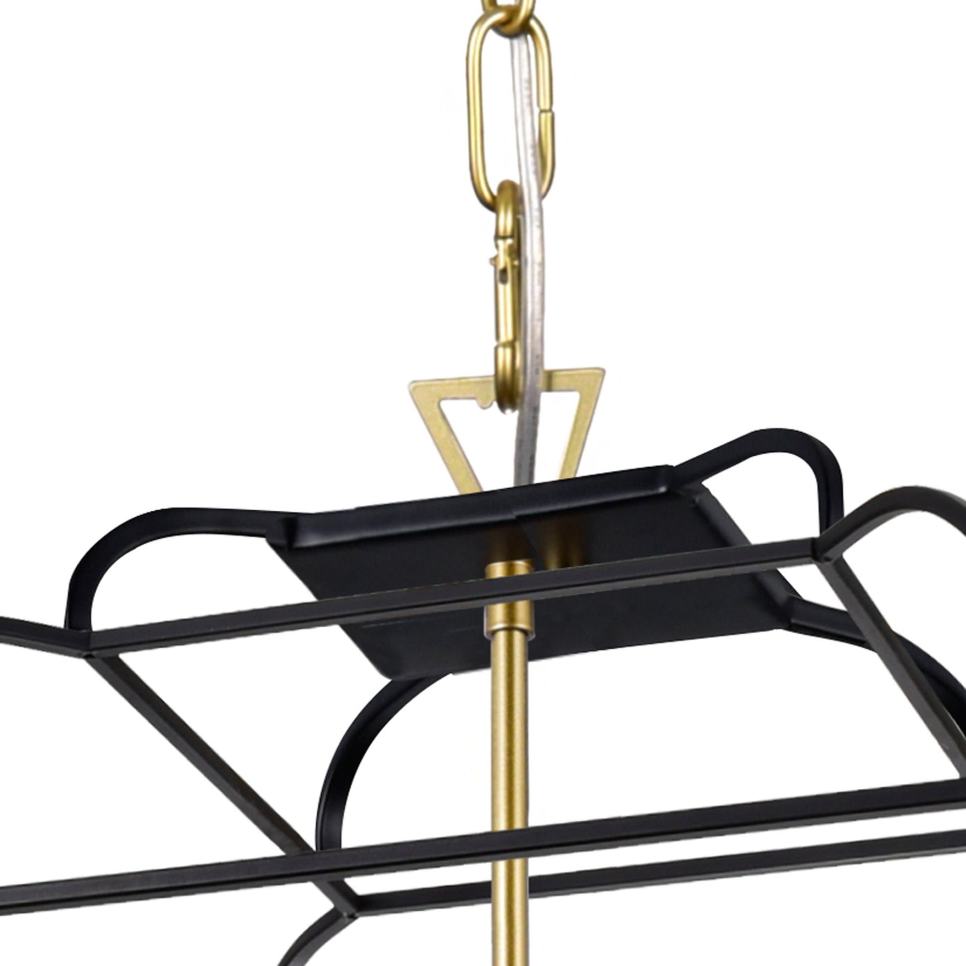 Tudor 6 Light 20in Satin Gold & Black Chandelier - CWI Lighting